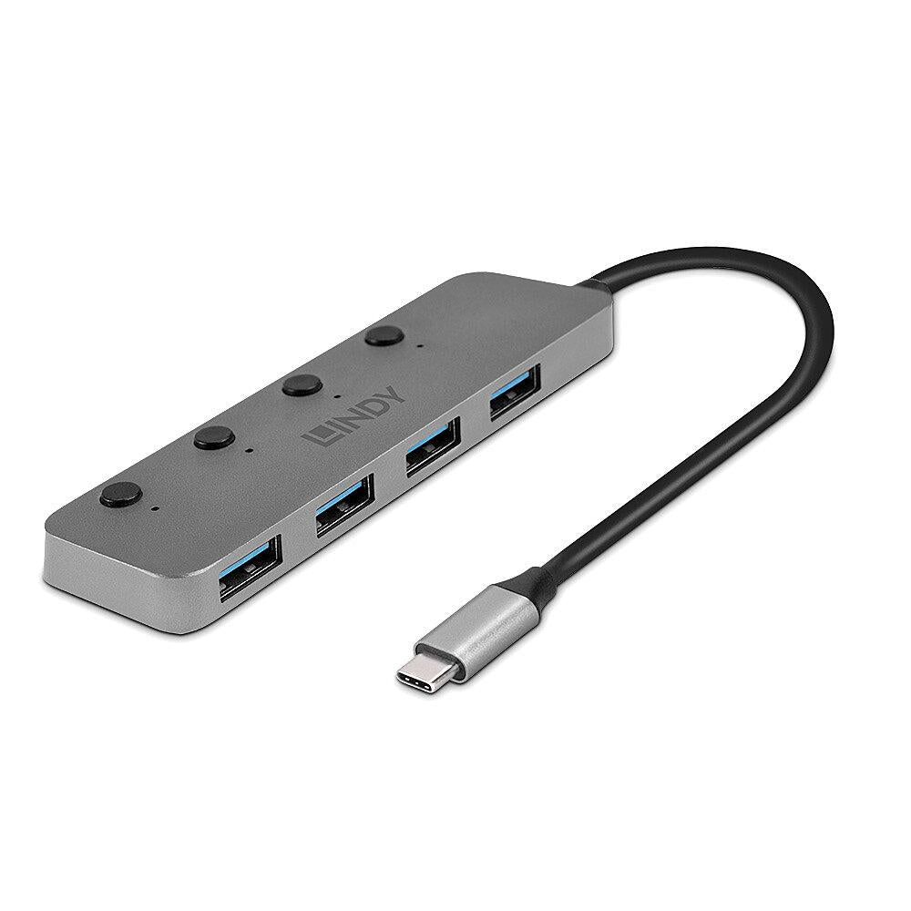 Hub Lindy 4 Port USB 3.2 buton On/Off "LY-43383"