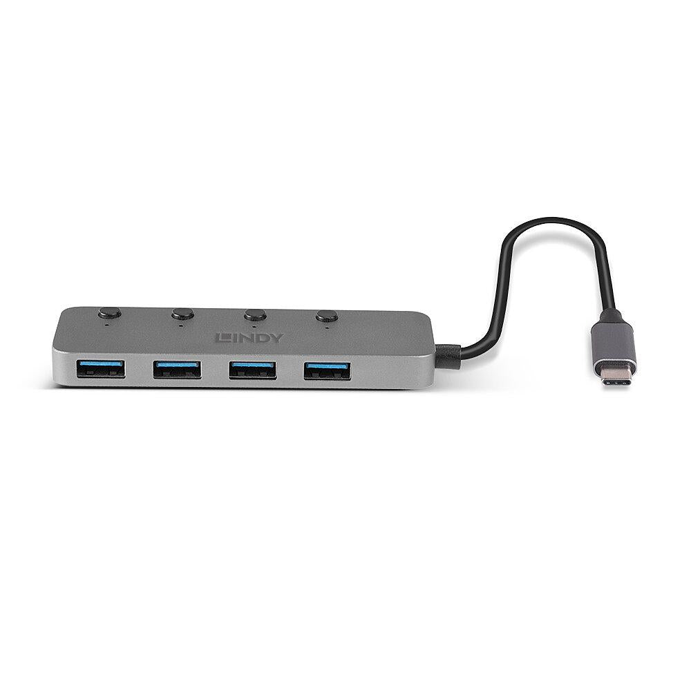 Hub Lindy 4 Port USB 3.2 buton On/Off "LY-43383"