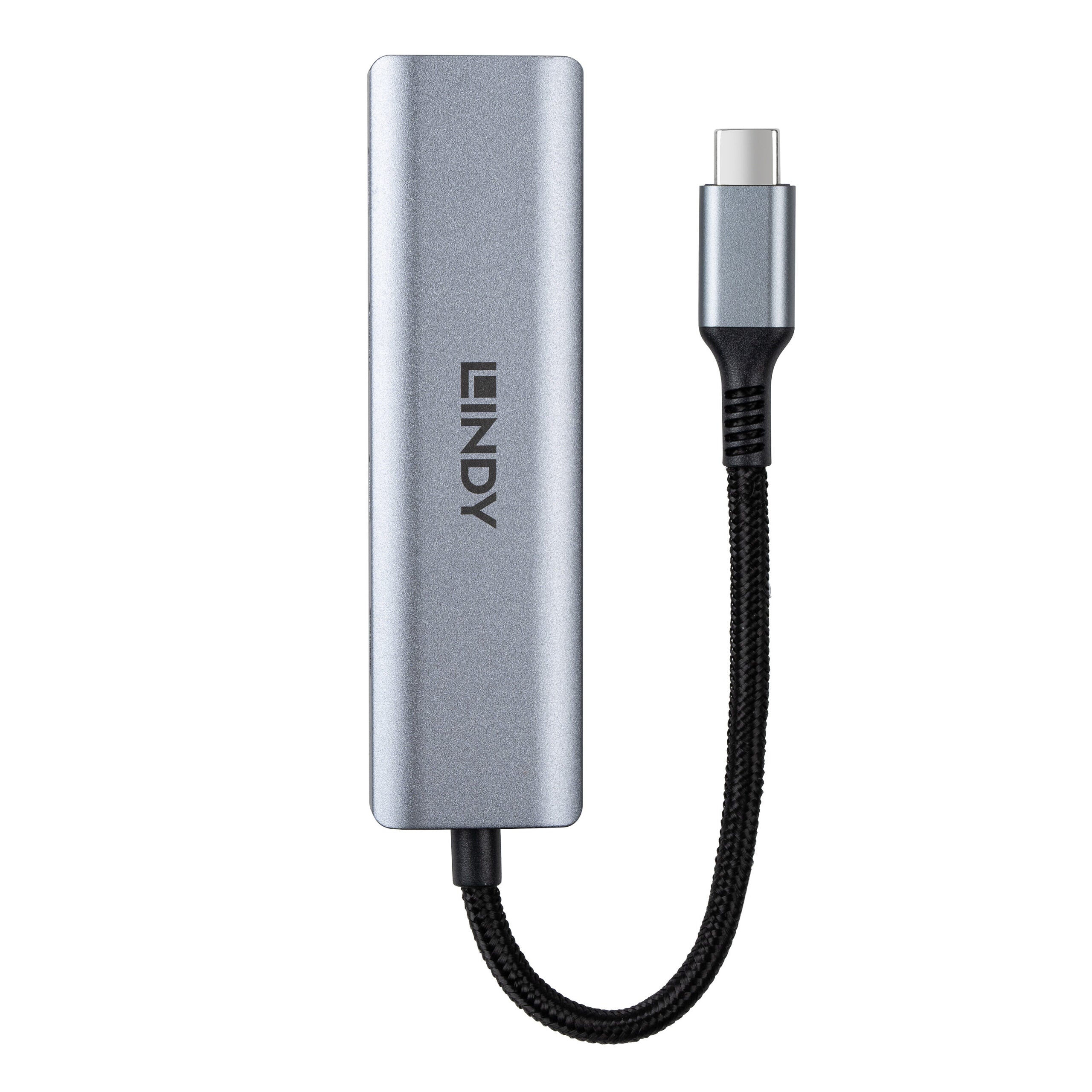 Hub Lindy USB-C 3.2 4 Port, gri "LY-43414"