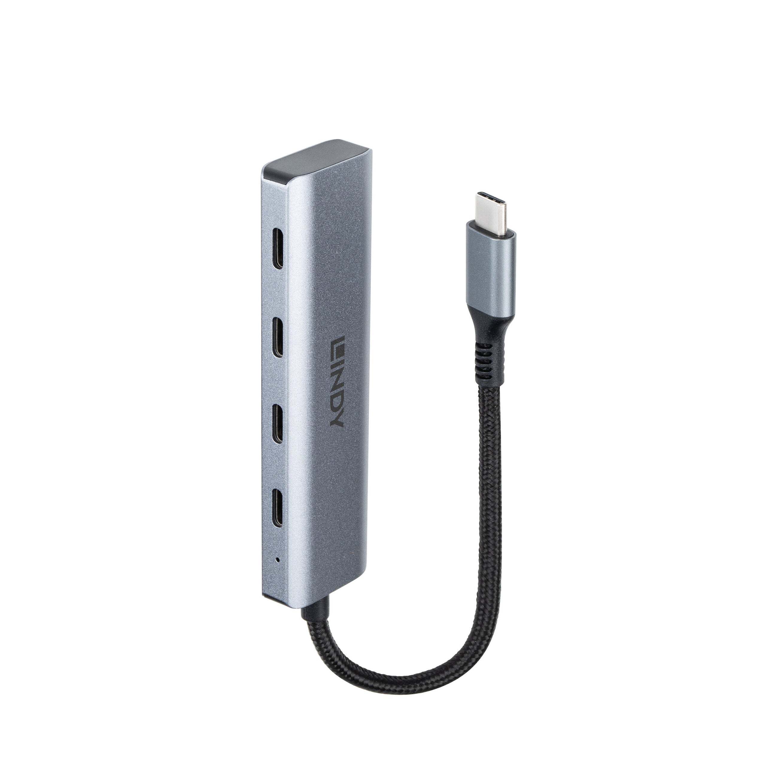 Hub Lindy USB-C 3.2 4 Port, gri "LY-43414"