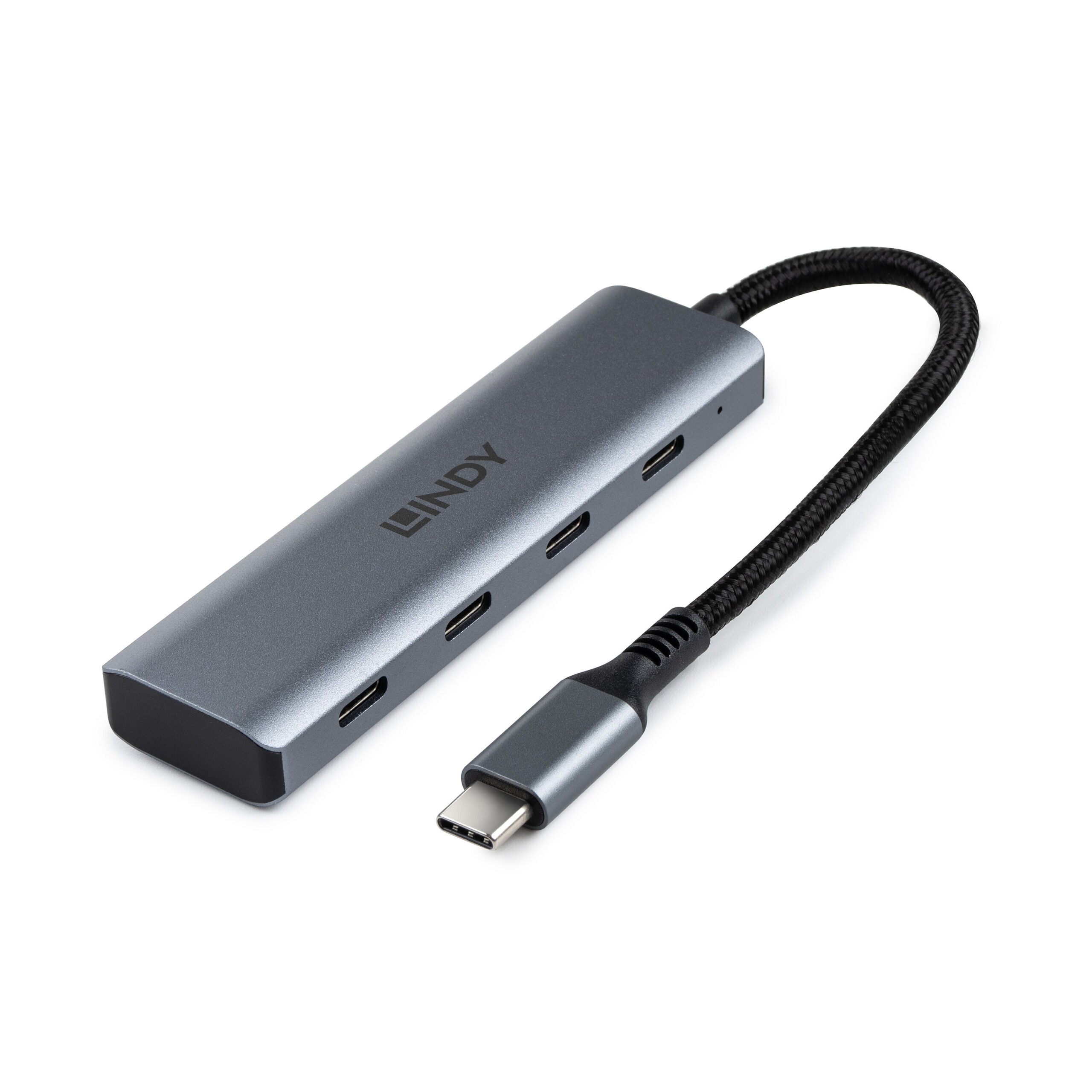 Hub Lindy USB-C 3.2 4 Port, gri "LY-43414"
