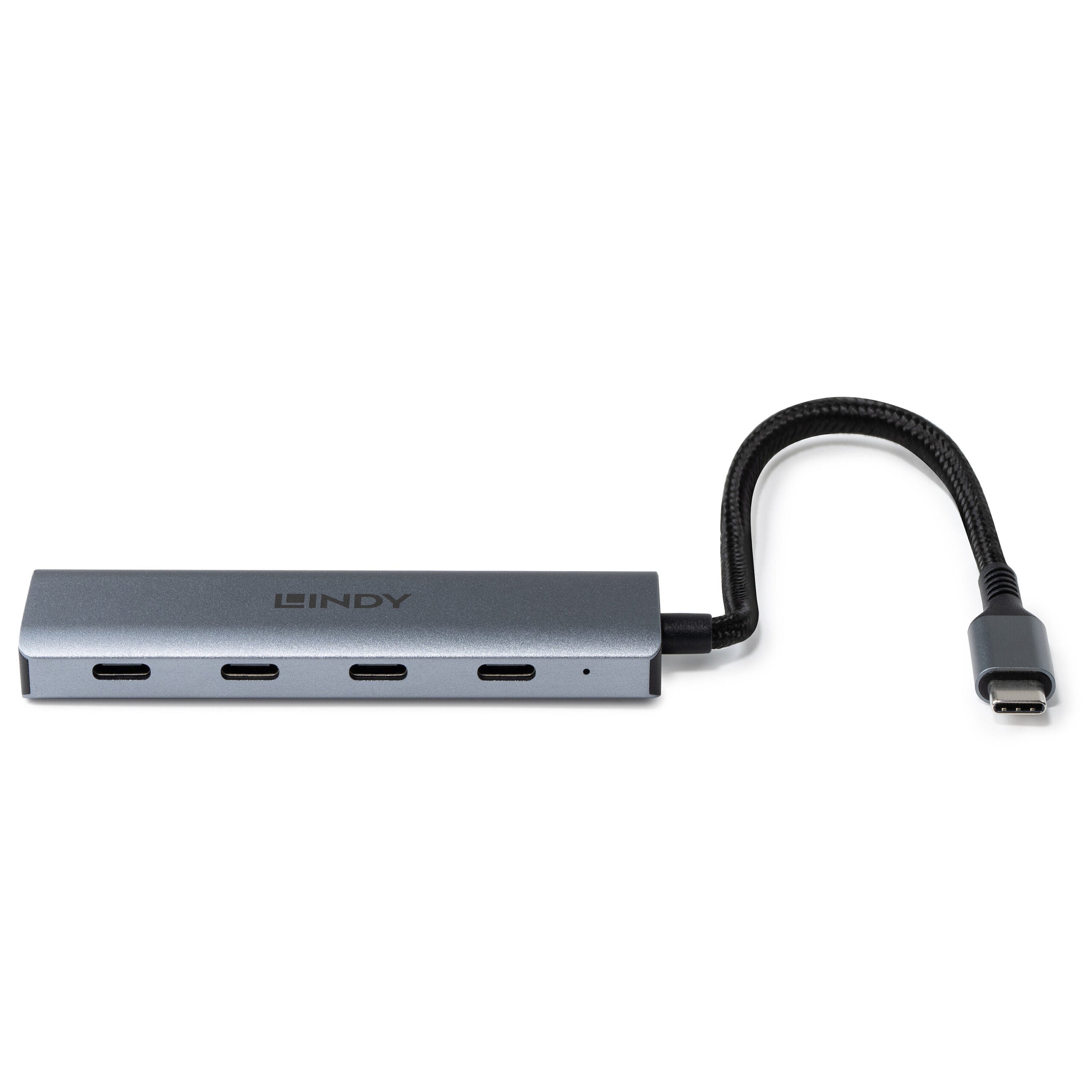 Hub Lindy USB-C 3.2 4 Port, gri "LY-43414"