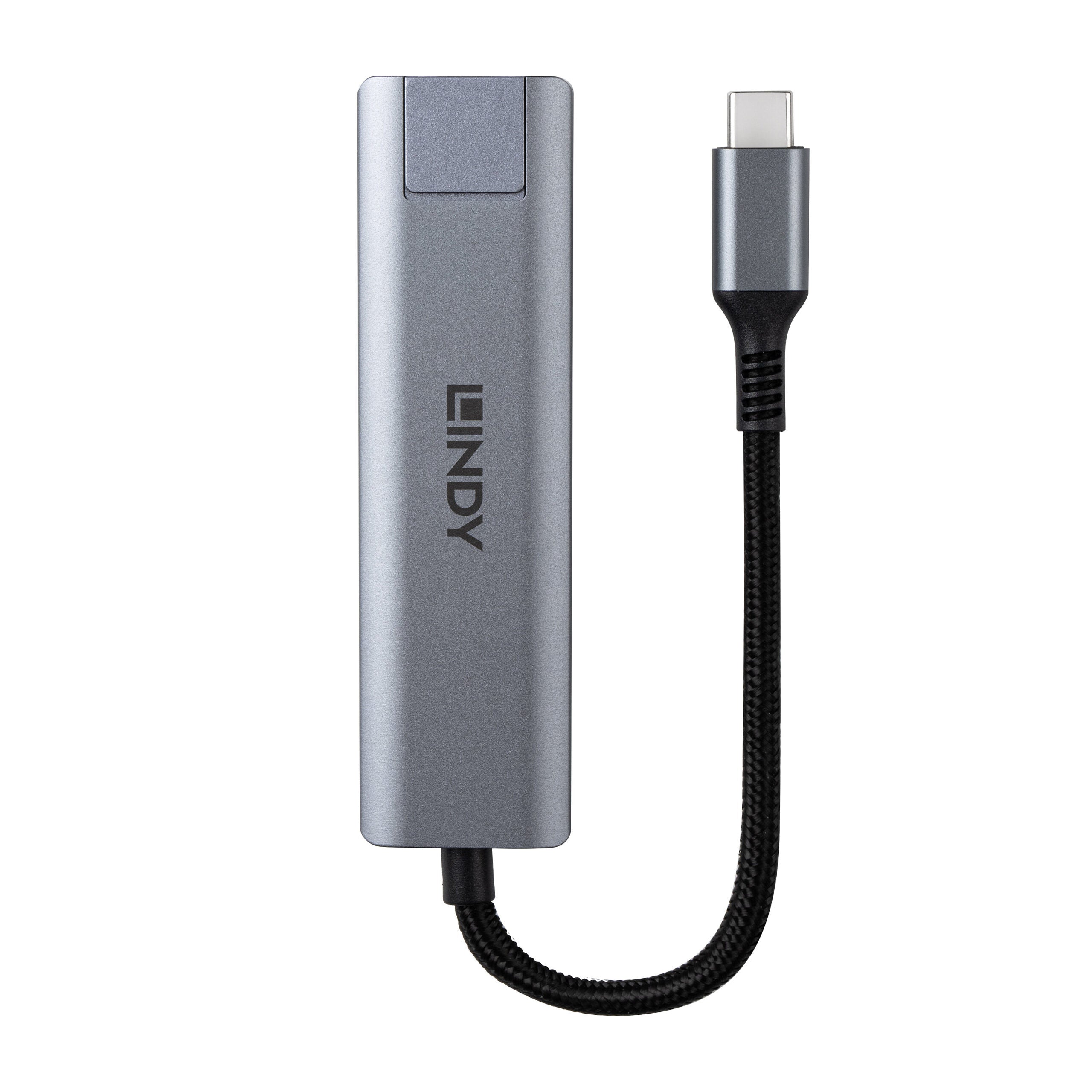 Hub Lindy USB3.2 Gigabit Ethernet, gri "LY-43422"