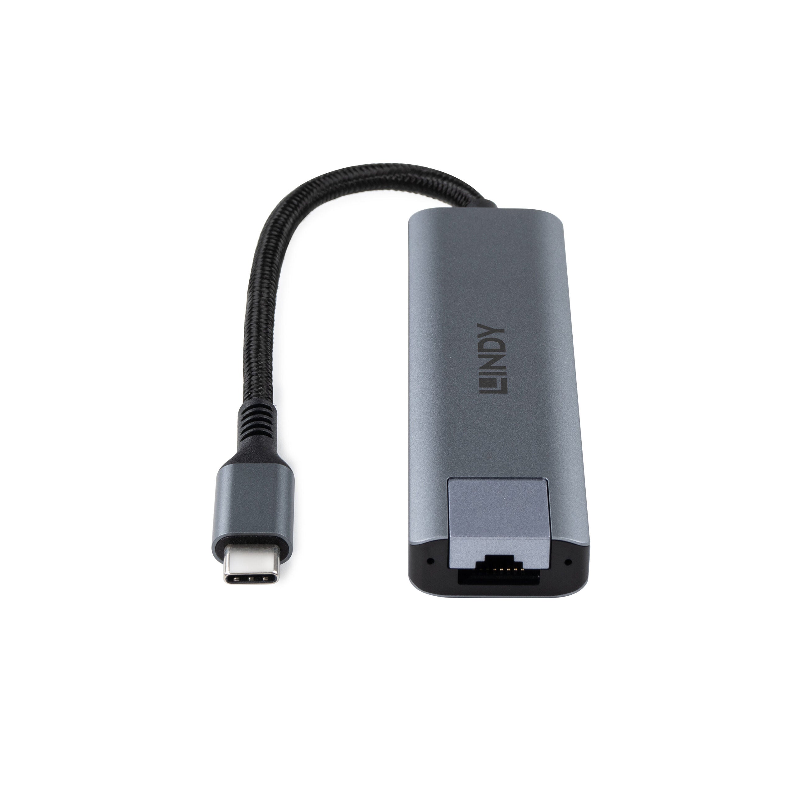 Hub Lindy USB3.2 Gigabit Ethernet, gri "LY-43422"