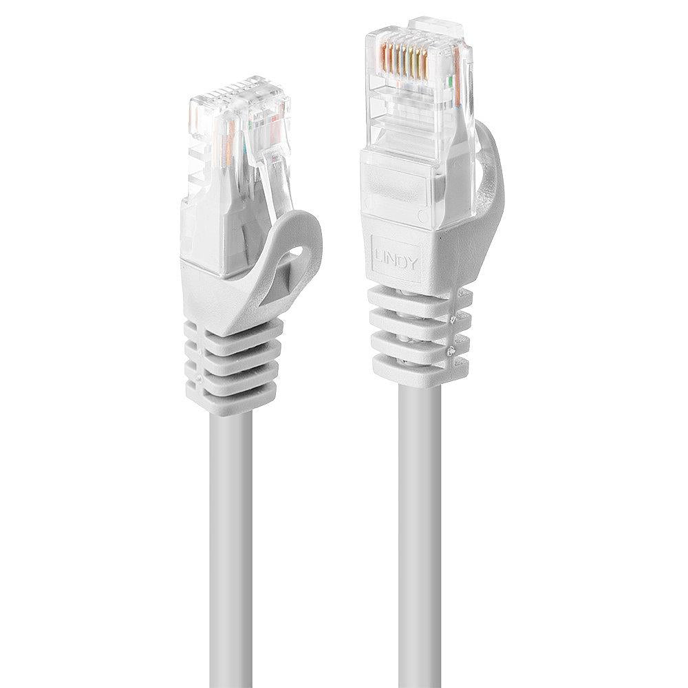 PATCH CORD Lindy - UTP 2m Cat.6 U/UTP, White "LY-48203"