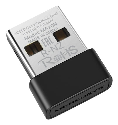 ADAPTOR RETEA MERCUSYS, nano AC650 extern wireless 2.4 GHz | 5 GHz, USB 2.0, 650 Mbps, "MA20N"