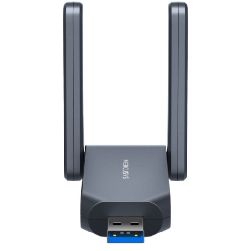 ADAPTOR RETEA MERCUSYS, BE6500 extern wireless Tri-Band, USB 3.0, 6500 Mbps, antena externa x 2, "MA37BEH"