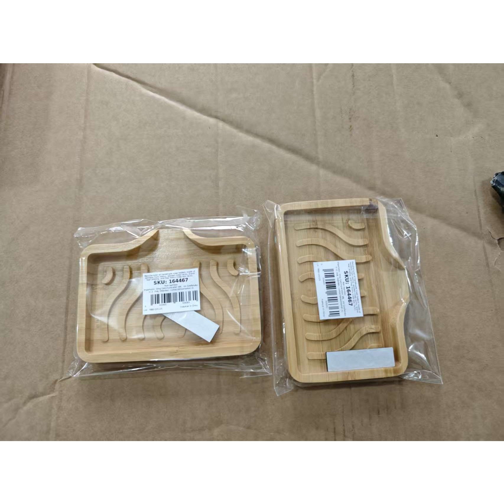 Savonieră din Lemn, cu Sistem de Scurgere a Apei, Design Ventilat pentru Uscare Rapidă, Suport pentru Săpun Solid, 12.8 x 9.8 x 1.6 cm, Natur