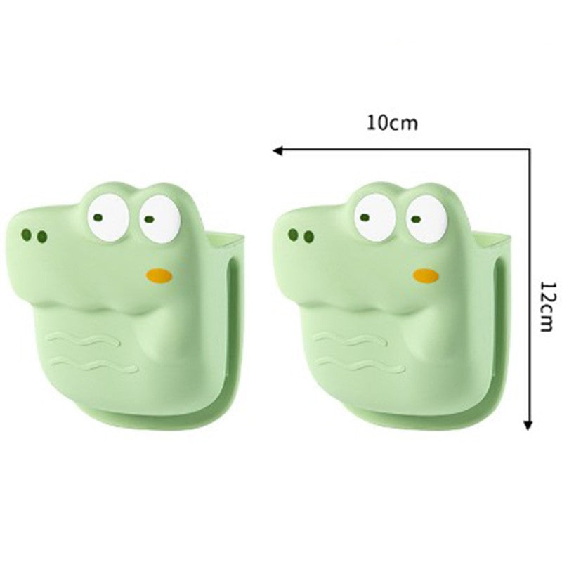 Manusa din Silicon pentru Cuptor, Anti-Alunecare, pentru Capace, Oale, Tigai, de Uz Casnic, Rezistent la Temperaturi Inalte, Model Animat, 10x12 cm, Verde