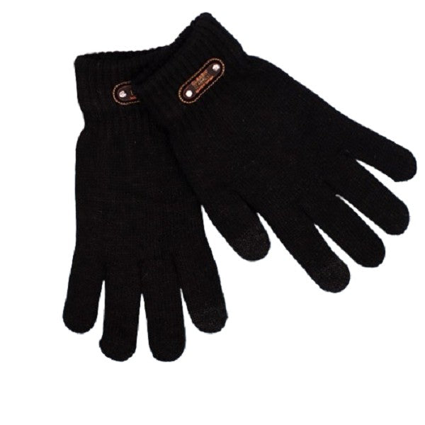 Manusi de Barbat, Model Tricotat, Functie Touchscreen (ecran tactil), Material Acril, Manseta Elastica, Interior Catifelat, Marime Universala, Negru