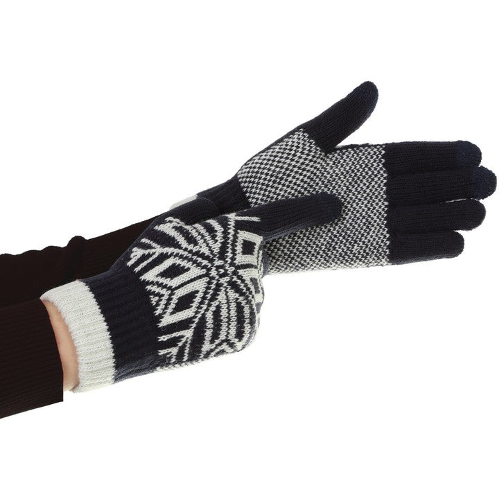 Manusi de Barbat, Model Fulg, Functie Touchscreen (ecran tactil), Material Acril Tricotat, Manseta Elastica, Interior Catifelat, Marime Universala, Albastru Marin