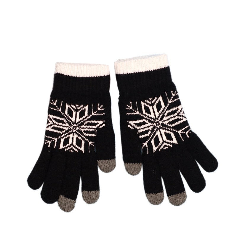 Manusi de Barbat, Model Fulg, Functie Touchscreen (ecran tactil), Material Acril Tricotat, Manseta Elastica, Interior Catifelat, Marime Universala, Negru