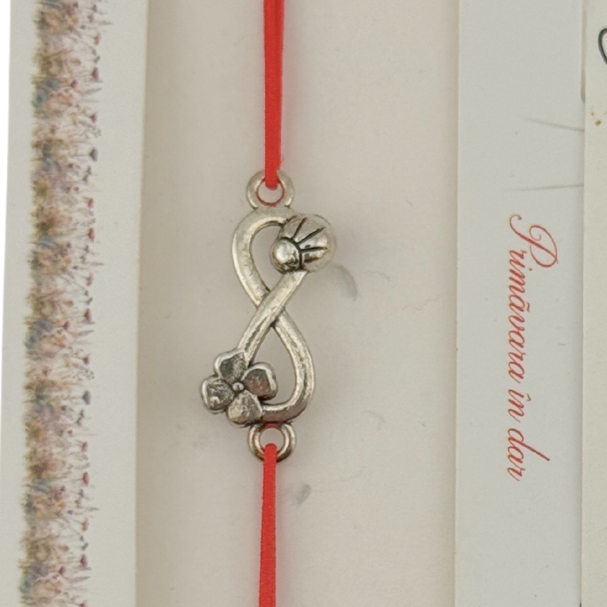 Martisor Bratara cu 2 Noduri Elastica, Jolie, Snur Rosu, Model Infinit