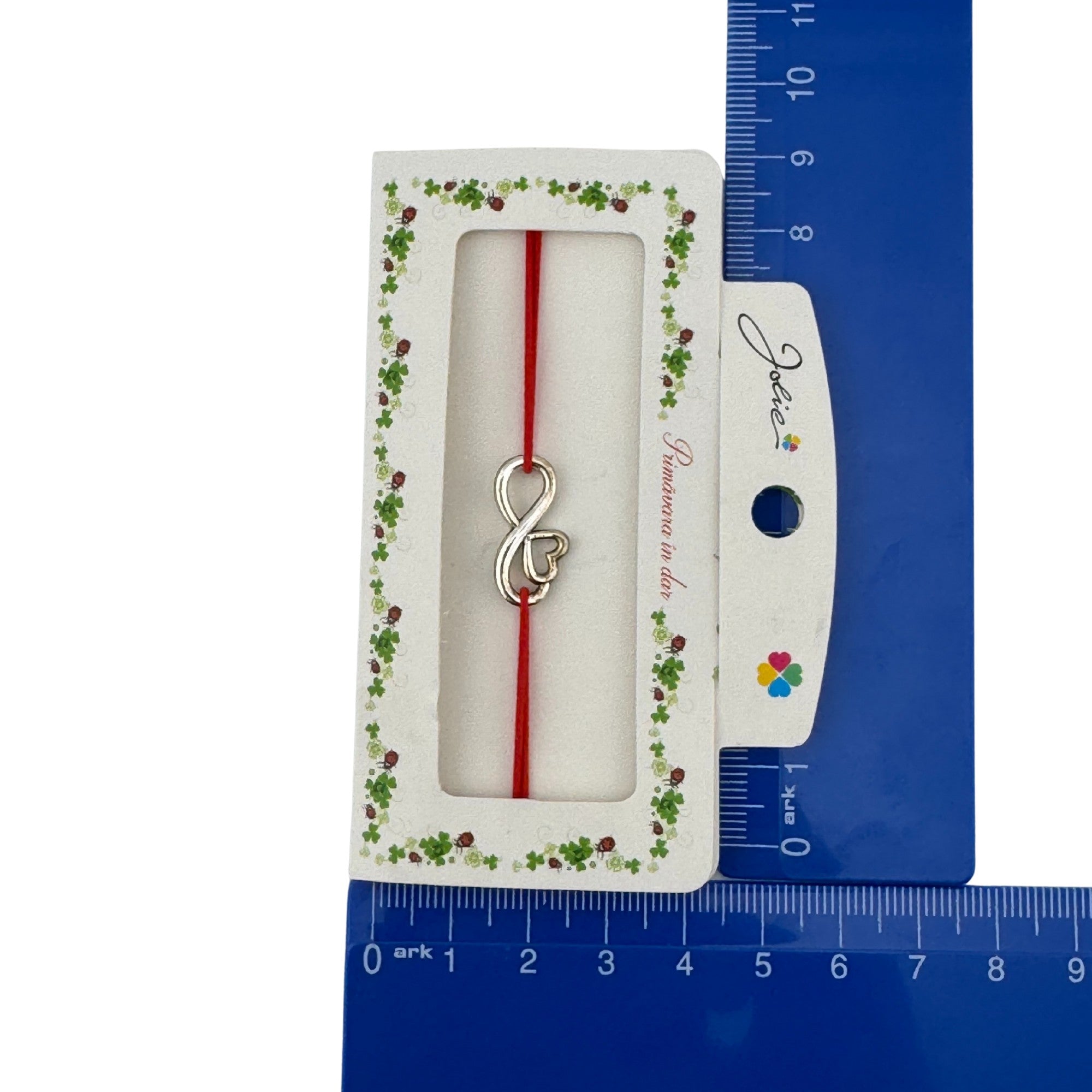 Martisor Bratara cu 2 Noduri Elastica, Snur Rosu, Model Inimioare