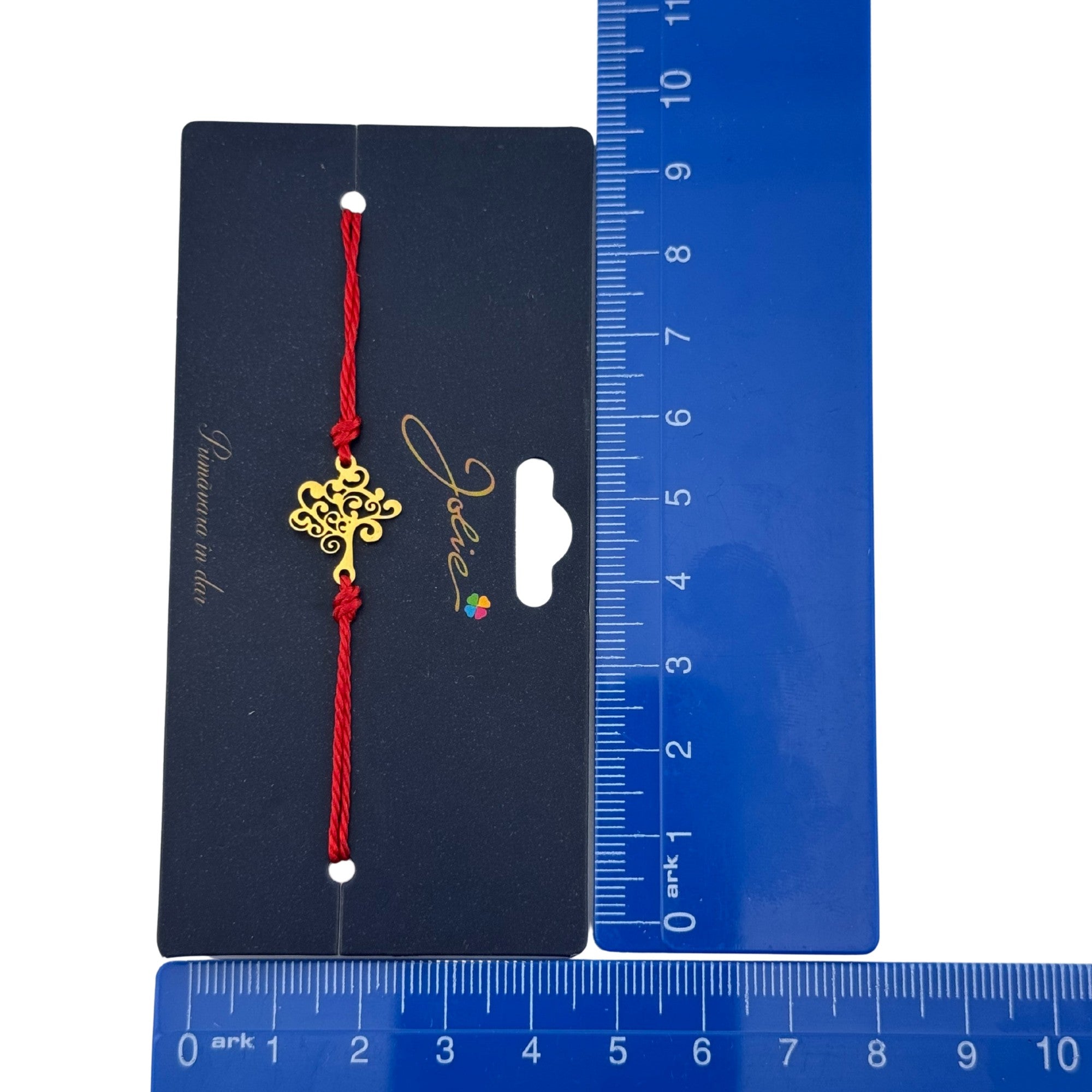 Martisor Bratara Primavara, Textil si Inox, Snur Rosu, Model Copac, Auriu