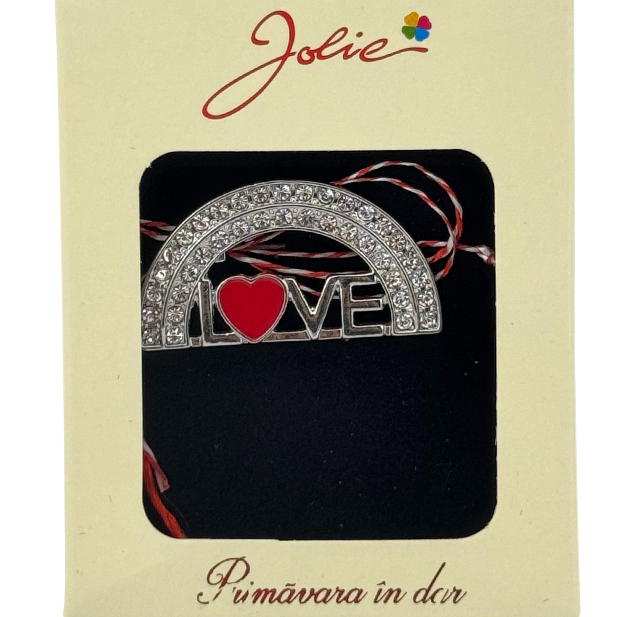 Martisor Brosa Medie, Multicolora, Dimensiune Brosa 5 cm, Material Metal, Model Love