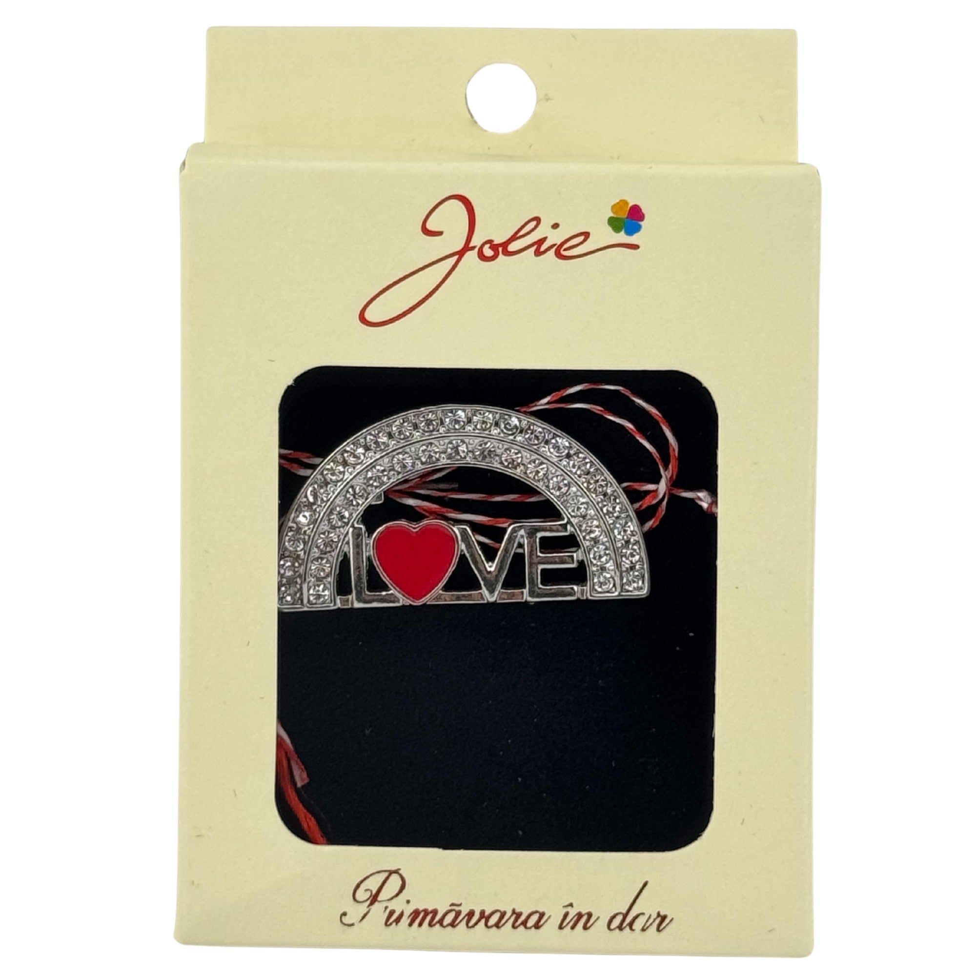 Martisor Brosa Medie, Multicolora, Dimensiune Brosa 5 cm, Material Metal, Model Love