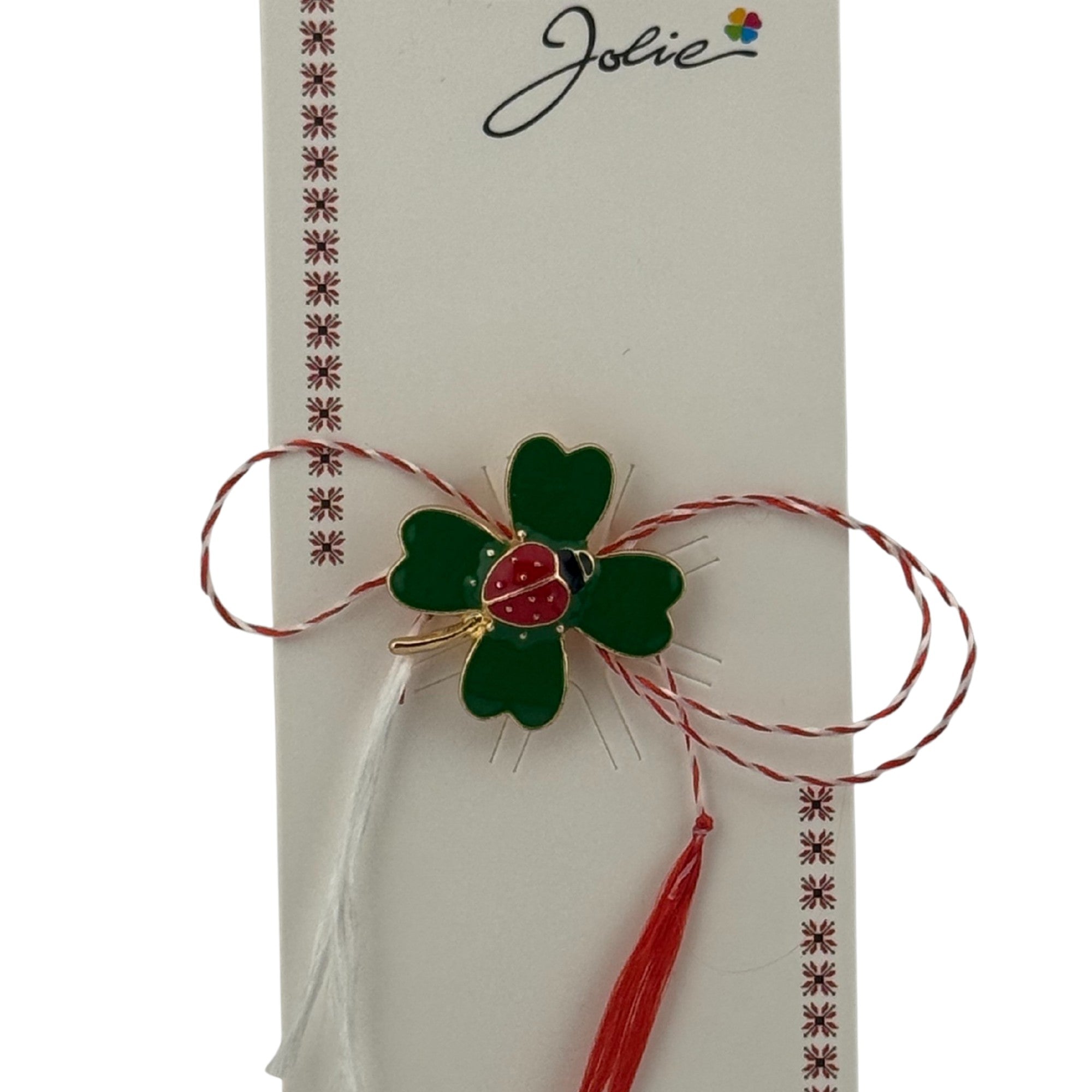 Martisor Brosa Primavara, Material Metal, Ambalaj Carton si Opp, Dimensiune Brosa aproximativ 2 - 3 cm, Model Traditional Trifoi