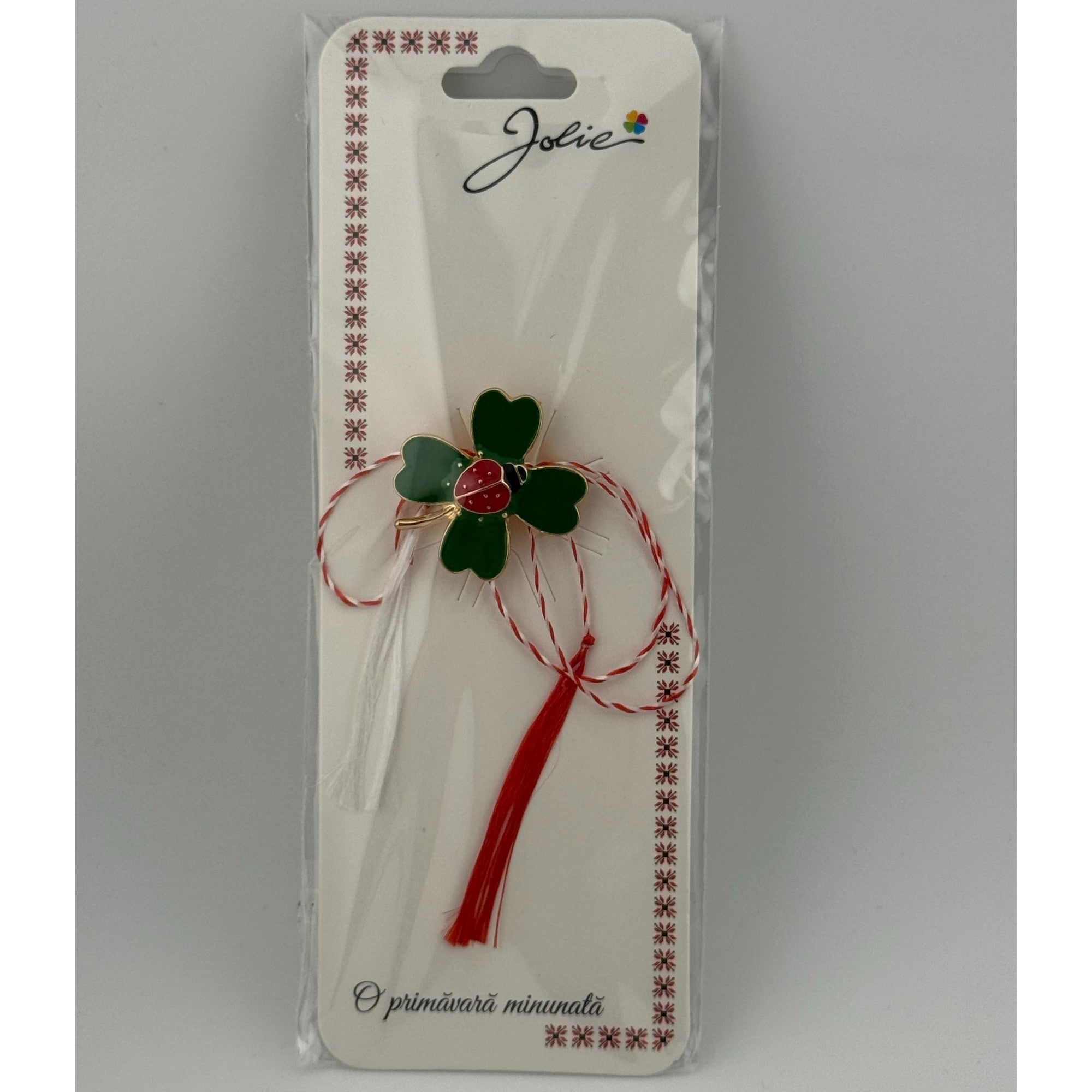 Martisor Brosa Primavara, Material Metal, Ambalaj Carton si Opp, Dimensiune Brosa aproximativ 2 - 3 cm, Model Traditional Trifoi