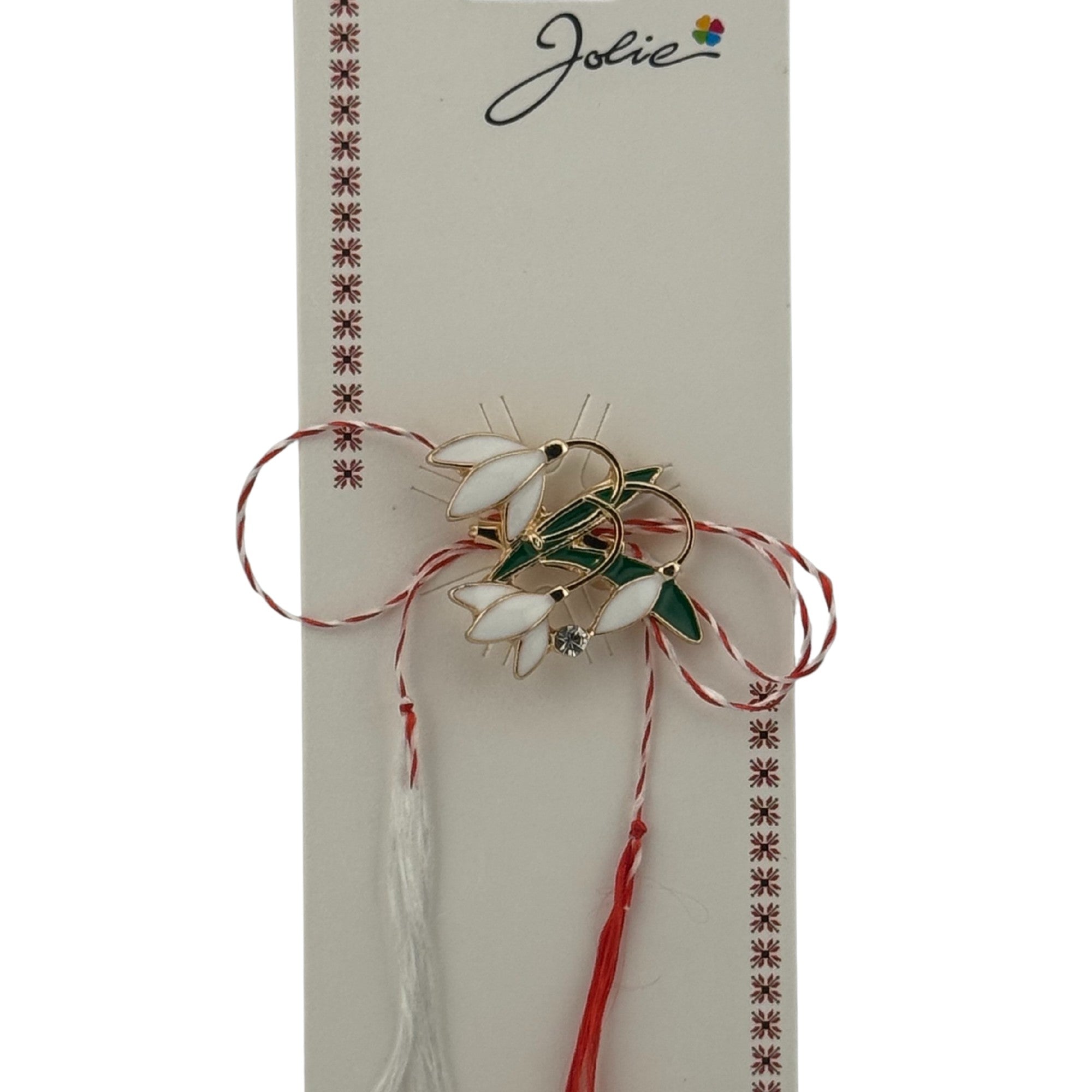 Martisor Brosa Primavara, Material Metal, Ambalaj Carton si Opp, Dimensiune Brosa aproximativ 2 - 3 cm, Model Ghiocei