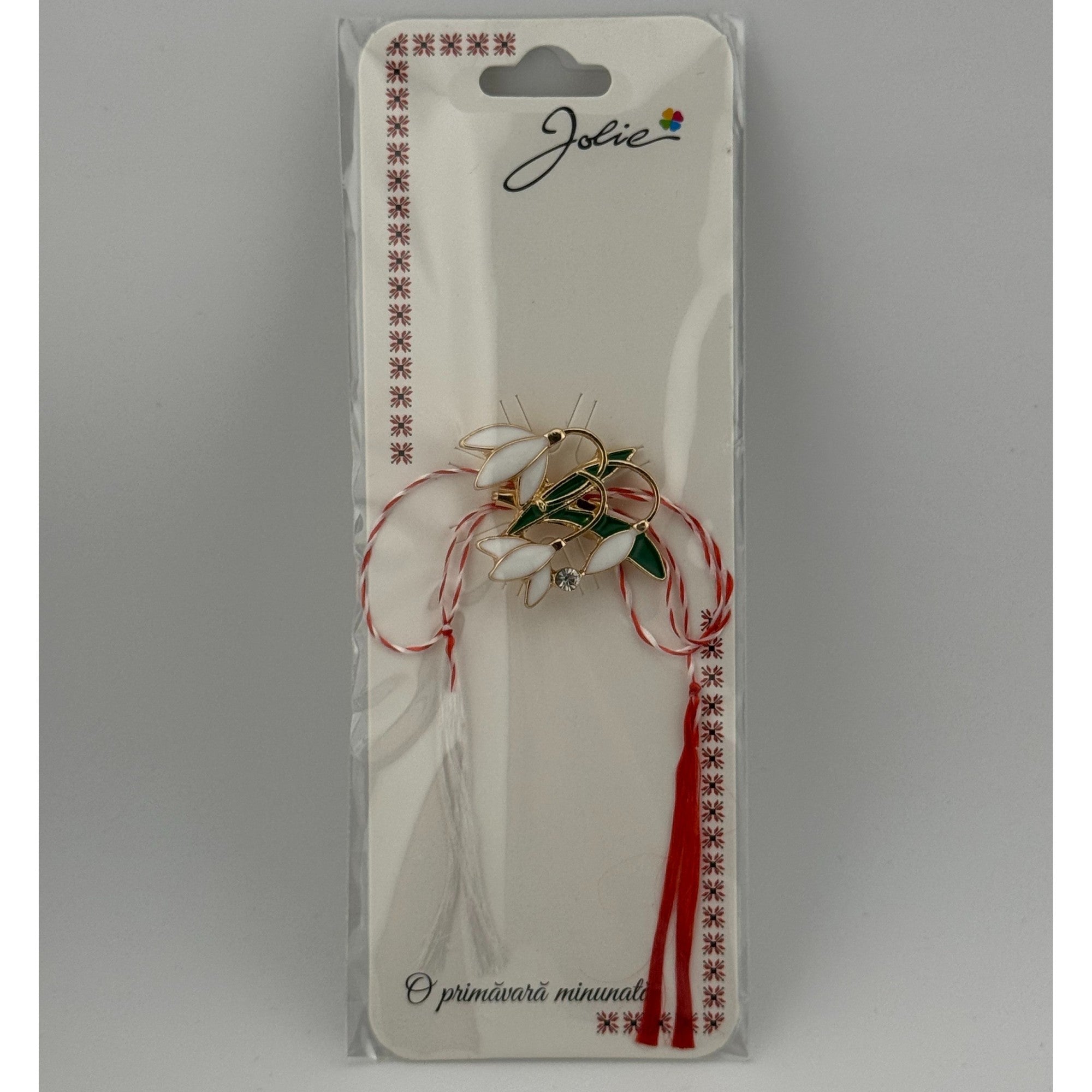 Martisor Brosa Primavara, Material Metal, Ambalaj Carton si Opp, Dimensiune Brosa aproximativ 2 - 3 cm, Model Ghiocei