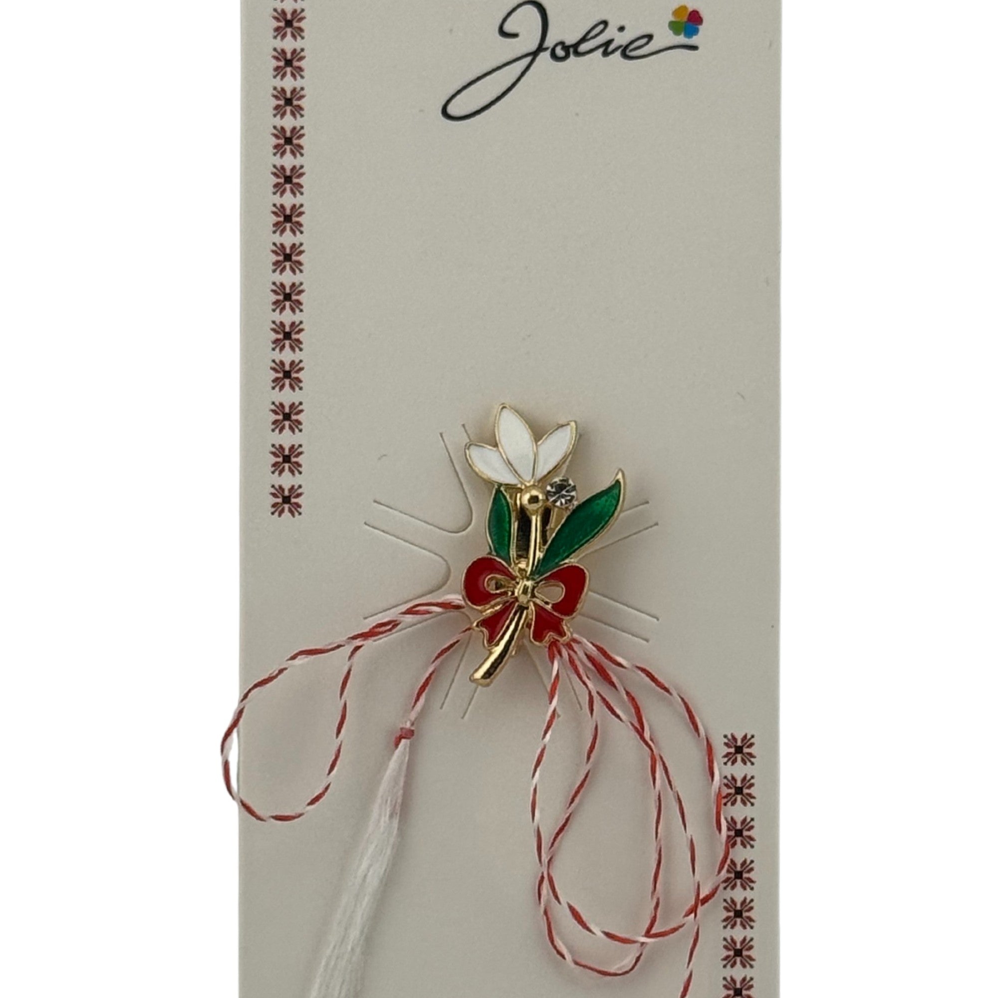 Martisor Brosa Primavara, Material Metal, Ambalaj Carton si Opp, Dimensiune Brosa aproximativ 2 - 3 cm, Model Ghiocel