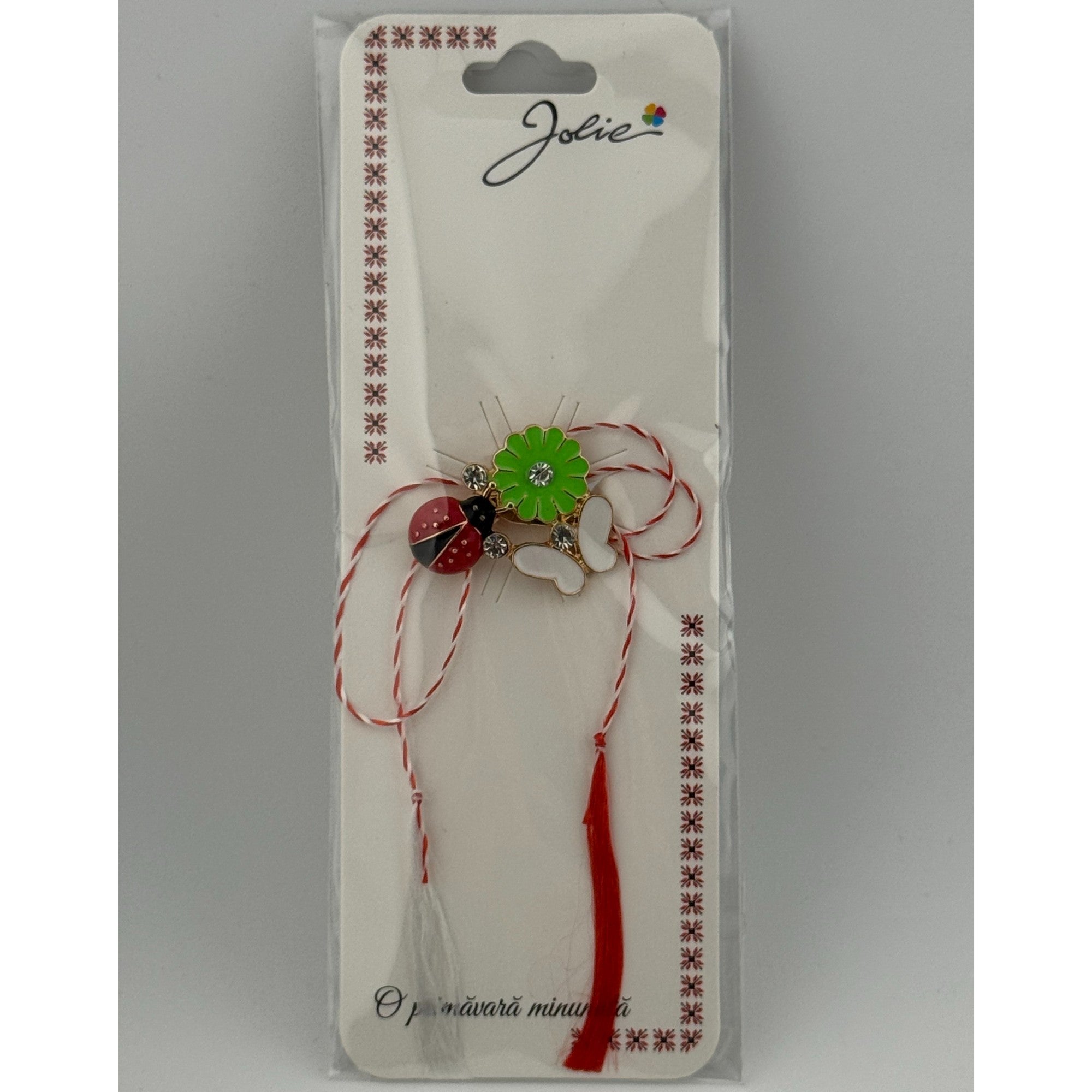 Martisor Brosa Primavara, Material Metal, Ambalaj Carton si Opp, Dimensiune Brosa aproximativ 2 - 3 cm, Model Traditional Floare, Fluture, Buburuza