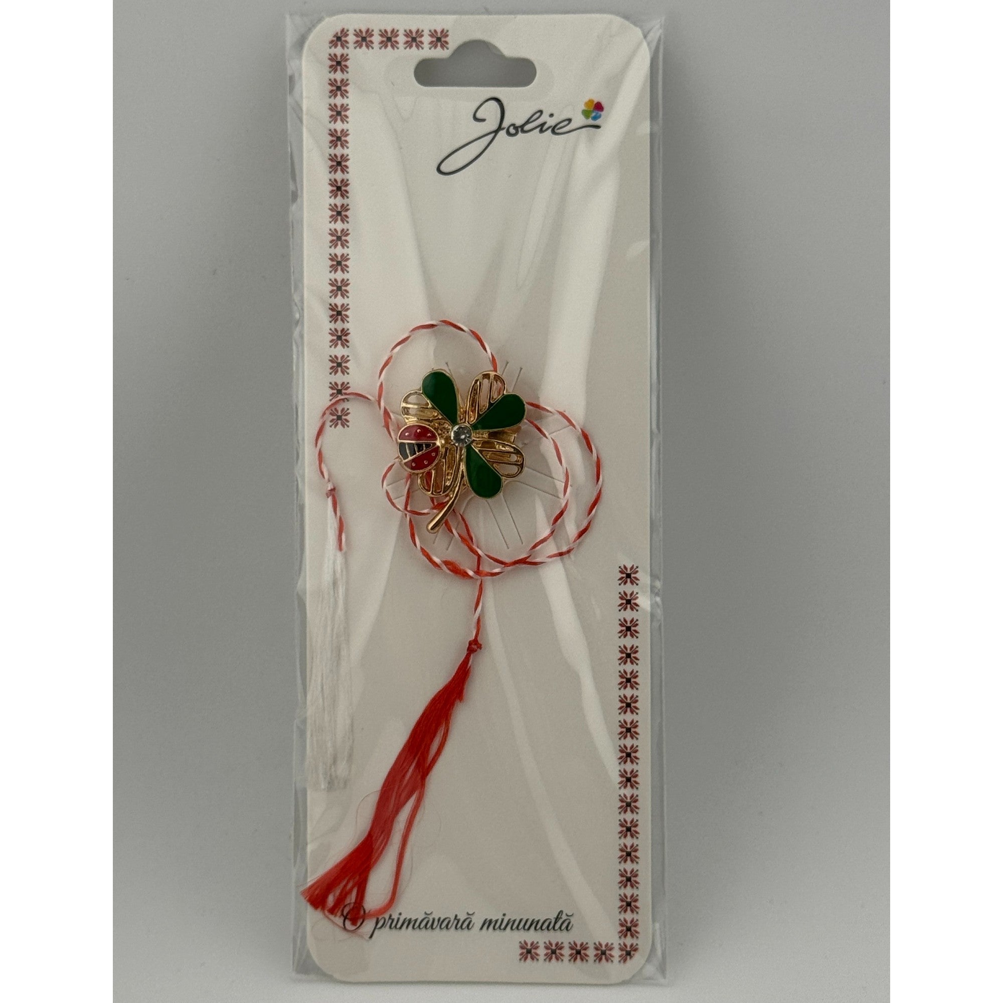 Martisor Brosa Primavara, Material Metal, Ambalaj Carton si Opp, Dimensiune Brosa aproximativ 2 - 3 cm, Model Trifoi