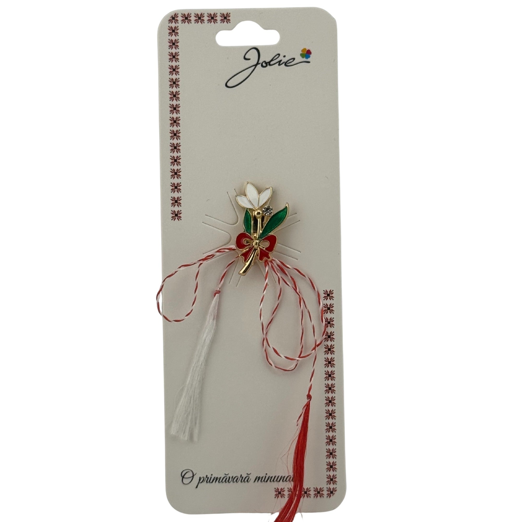 Martisor Brosa Primavara, Material Metal, Ambalaj Carton si Opp, Dimensiune Brosa aproximativ 2 - 3 cm, Model Ghiocel