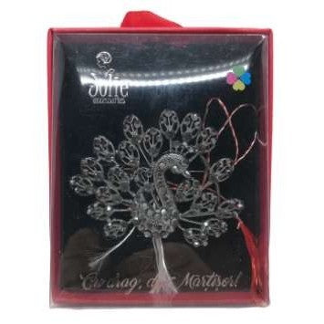 Martisor Brosa VINTAGE V4 Paun Negru 8cm x 10cm