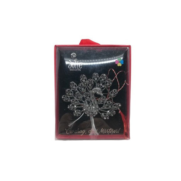Martisor Brosa VINTAGE V4 Paun Negru 8cm x 10cm