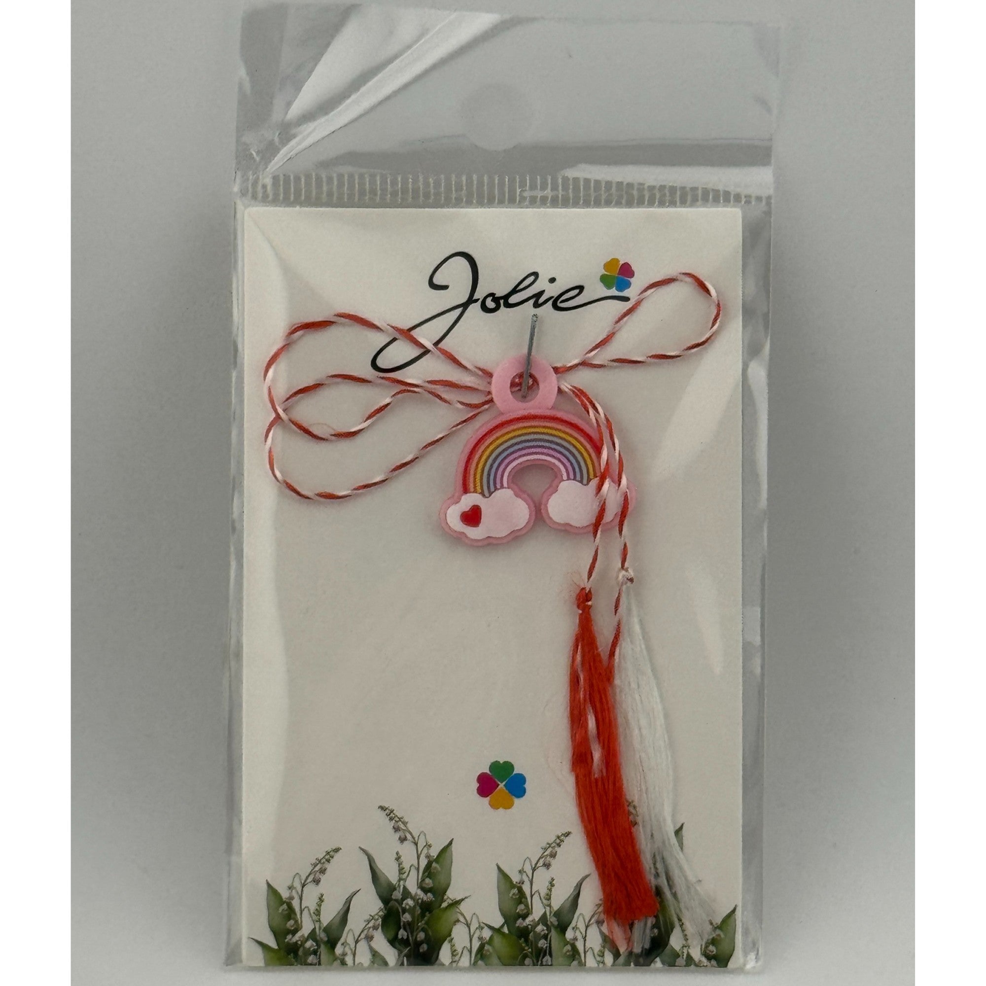 Martisor pentru Copii, Material Cauciuc, Ambalaj Carton cu Design, Multicolor, Model Curcubeu