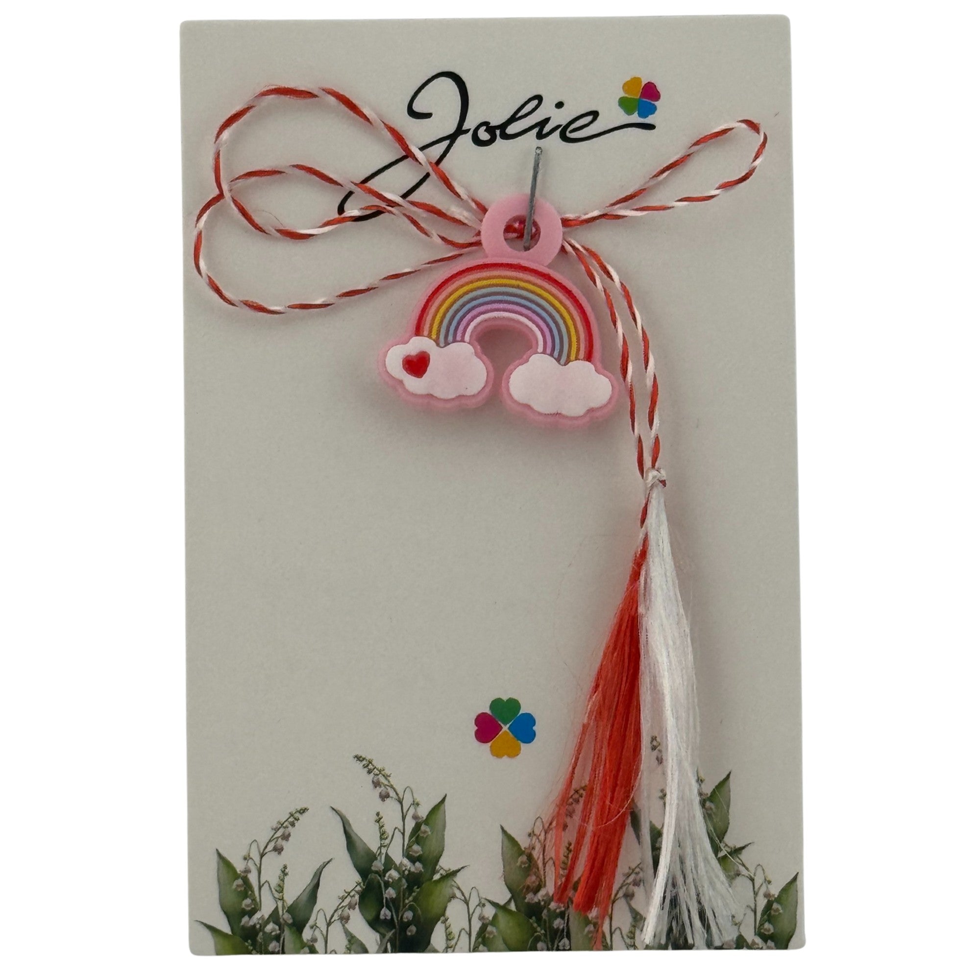 Martisor pentru Copii, Material Cauciuc, Ambalaj Carton cu Design, Multicolor, Model Curcubeu