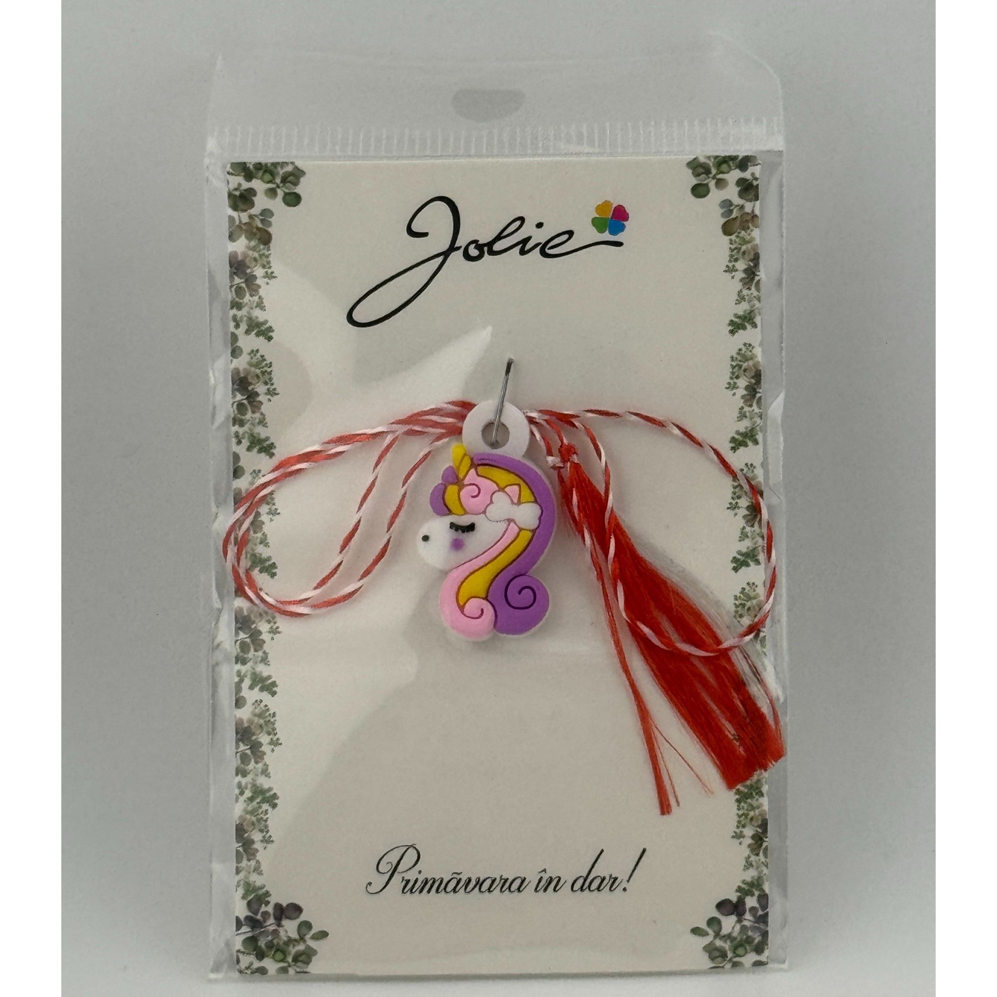 Martisor pentru Copii, Material Cauciuc, Ambalaj Carton cu Design, Multicolor, Model Unicorn