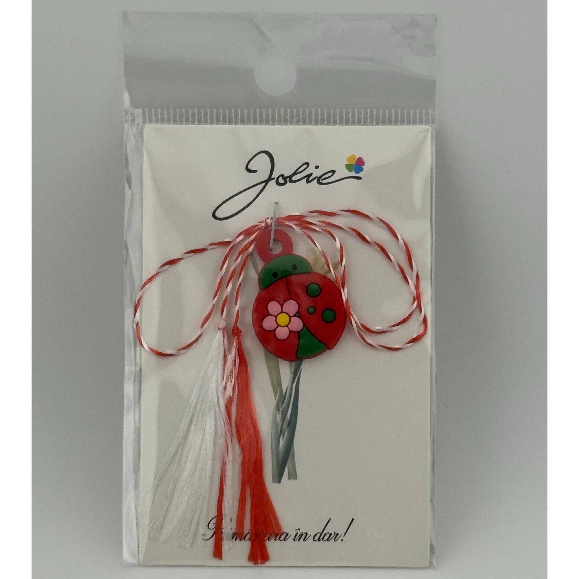 Martisor pentru Copii, Material Cauciuc, Ambalaj Carton cu Design, Multicolor, Model Buburuza