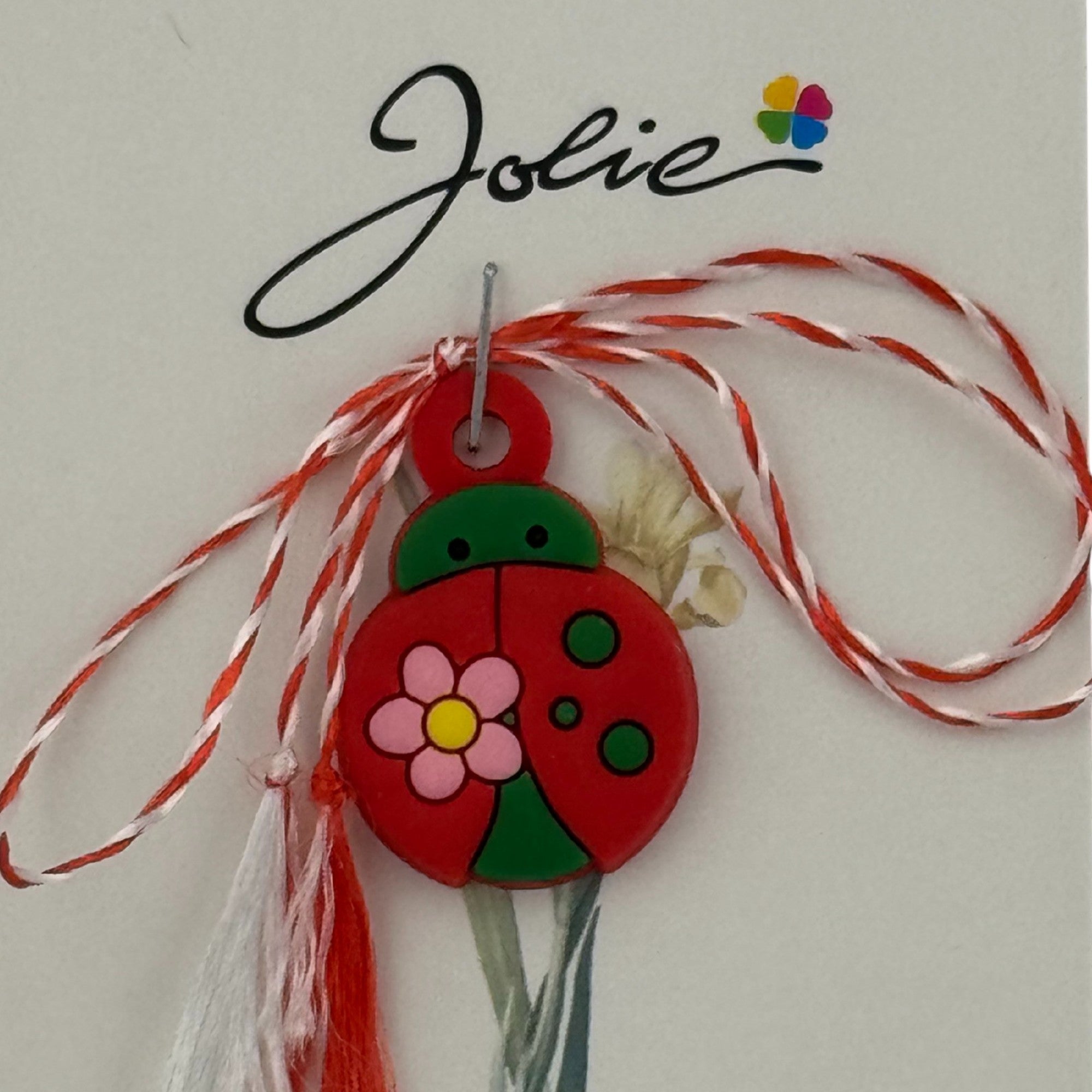 Martisor pentru Copii, Material Cauciuc, Ambalaj Carton cu Design, Multicolor, Model Buburuza