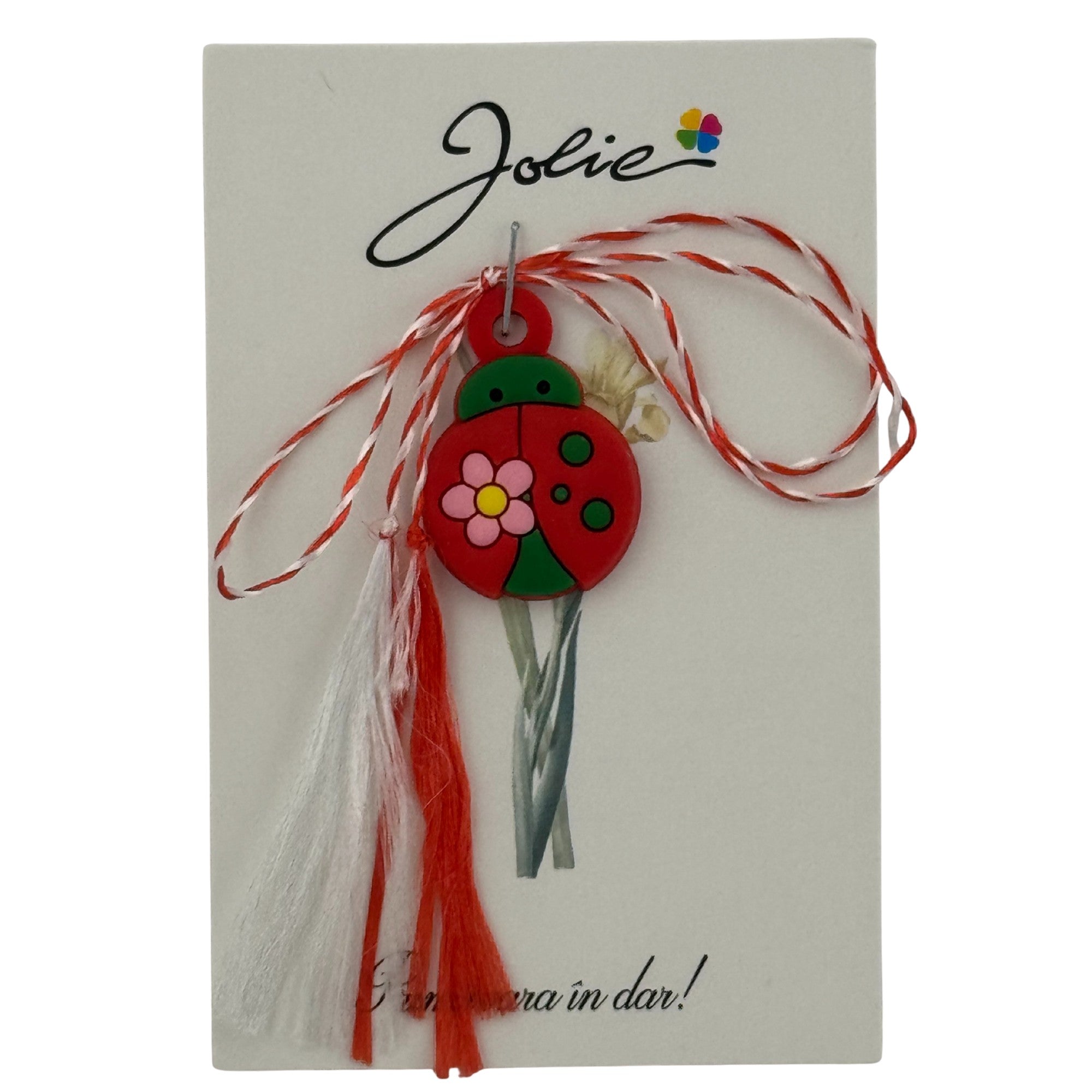 Martisor pentru Copii, Material Cauciuc, Ambalaj Carton cu Design, Multicolor, Model Buburuza