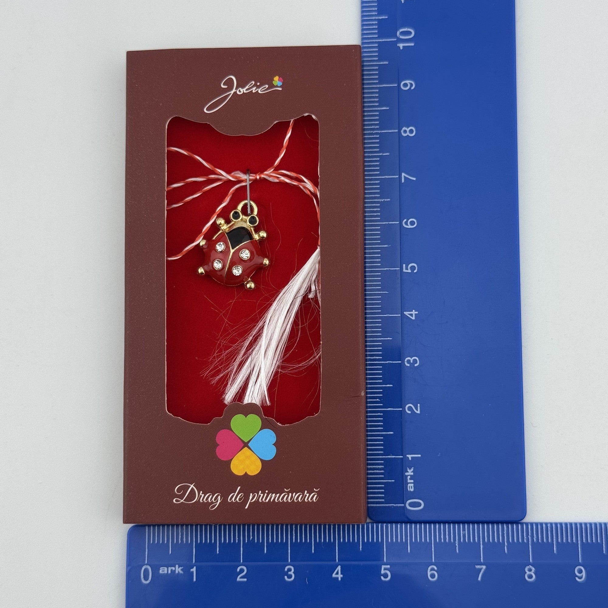 Martisor Pandantiv, Drag de Primavara, Model Buburuza, Rosu/Negru