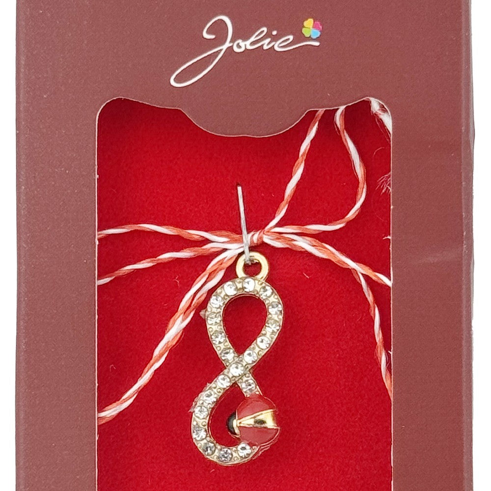 Martisor Pandantiv, Drag de Primavara, Model Infinit / Buburuza, Rosu/Negru