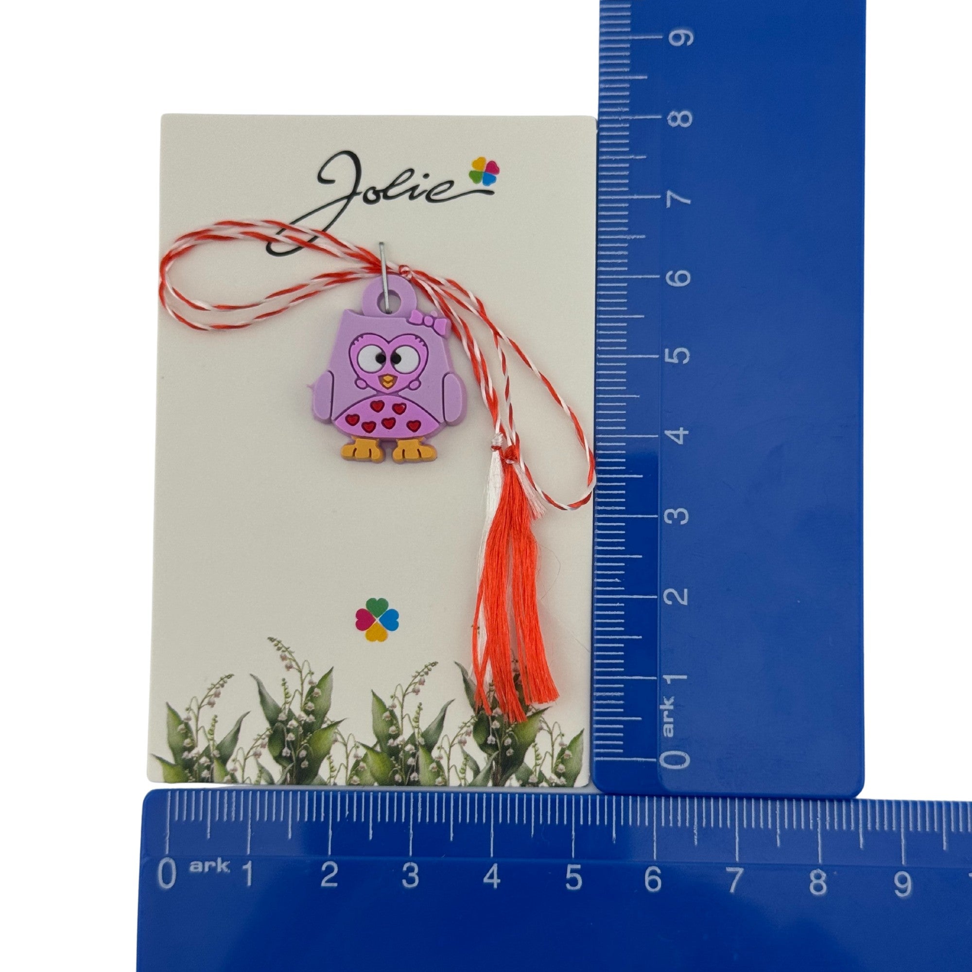 Martisor pentru Copii, Material Cauciuc, Ambalaj Carton cu Design, Multicolor, Model Bufnita