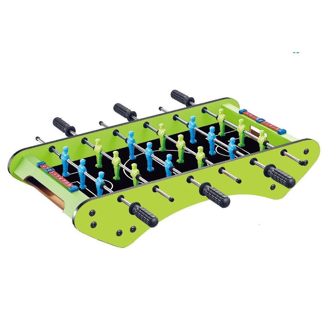 Masa de Fotbal, cu Picioare, 6 Manere, Tablou de Scor, 71.3 x 14.6 x 36 cm, din Lemn/Otel/ABS, Verde