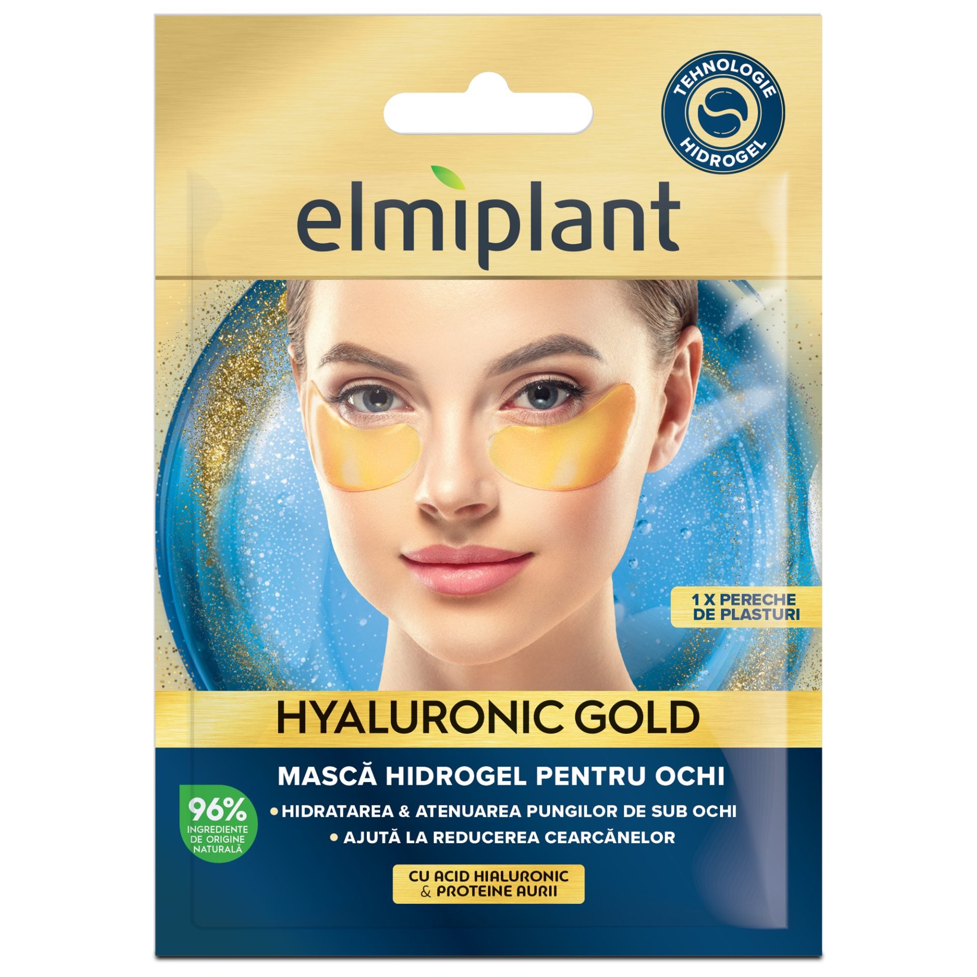 Masca Hidrogel Pentru Ochi, Elmiplant, Hyaluronic Gold