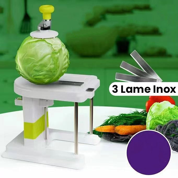 Masina Manuala pentru Maruntit Varza, cu Maner Rotativ, Lame din Inox, Corp din Plastic, pentru Legume si Fructe, 20 x 20 x 15 cm, Alb
