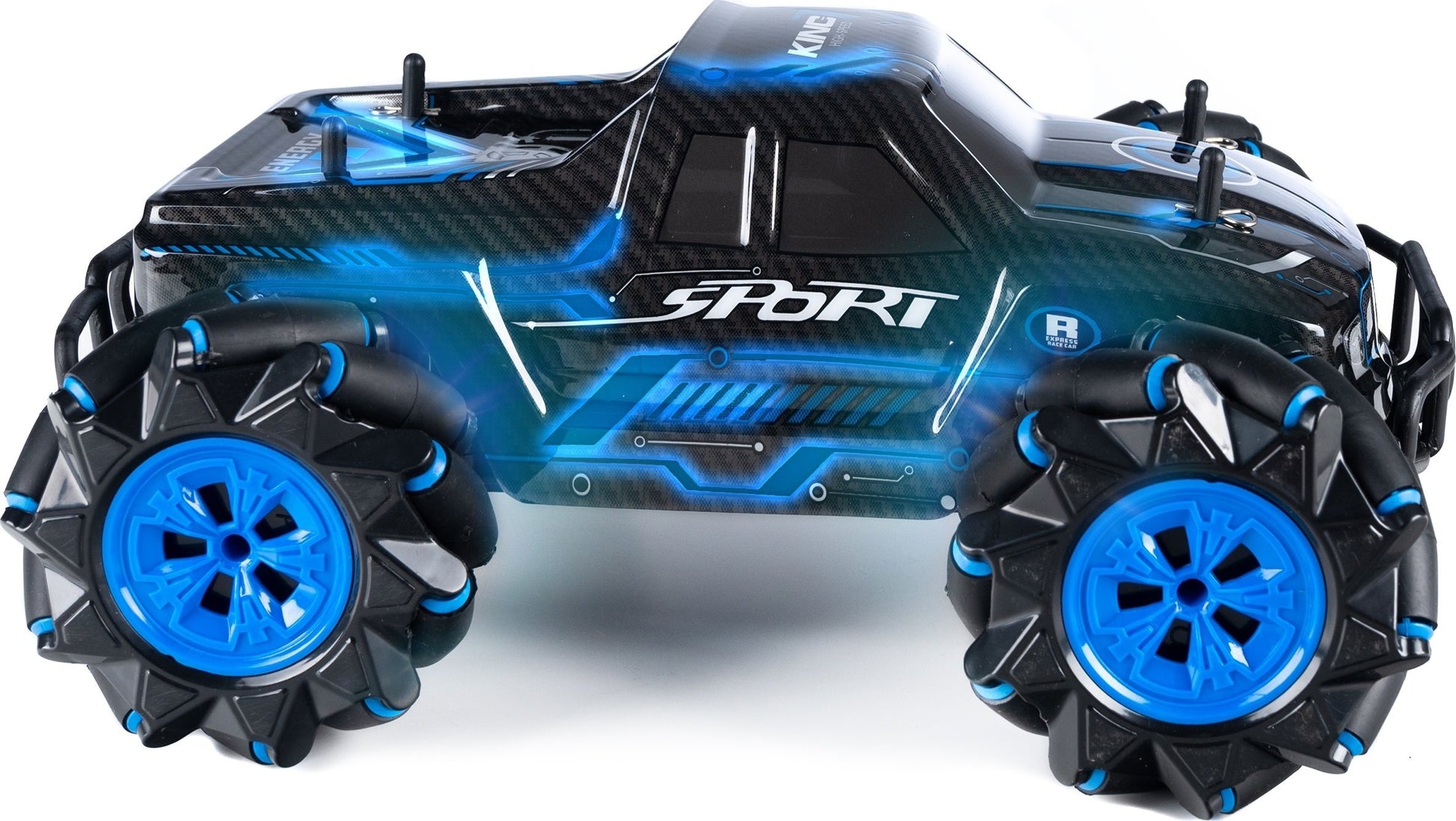 Masina teren 4x4 telecomandata cu role laterale, control gesturi si functie drift, 27x22x13 cm, negru - 13