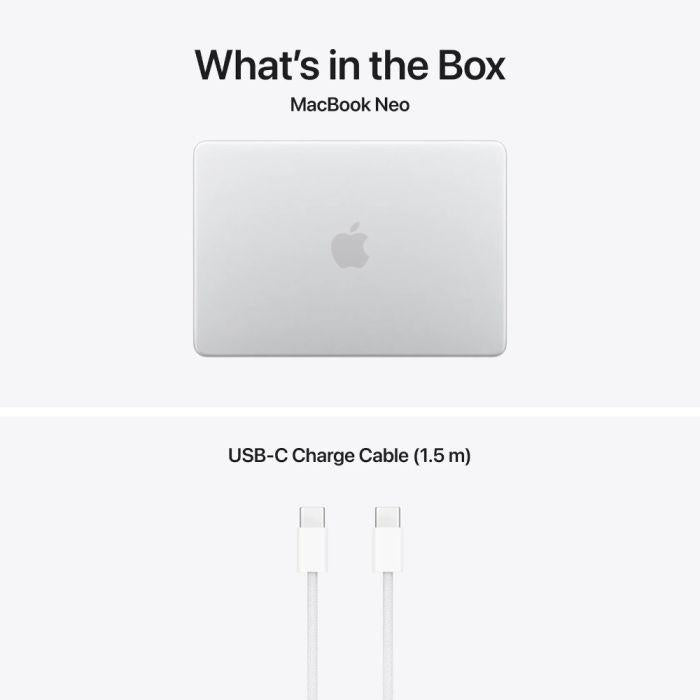 13 MacBook Neo 13 with Liquid Retina, Apple A18 Pro chip (6-core CPU), 8GB, 512GB SSD, Apple A18 Pro 5-core GPU, macOS, Silver, INT keyboard, 2026 "MHFC4RO/A"