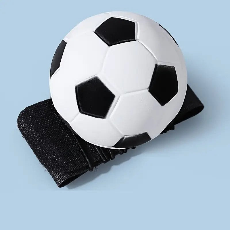 Minge Saltareata Hiperelastica, Model Minge de Fotbal cu Fixare de Mana, Space Moon Ball foarte Elastica, Antistress pentru Copii, Diametru 66 mm, Alb Negru