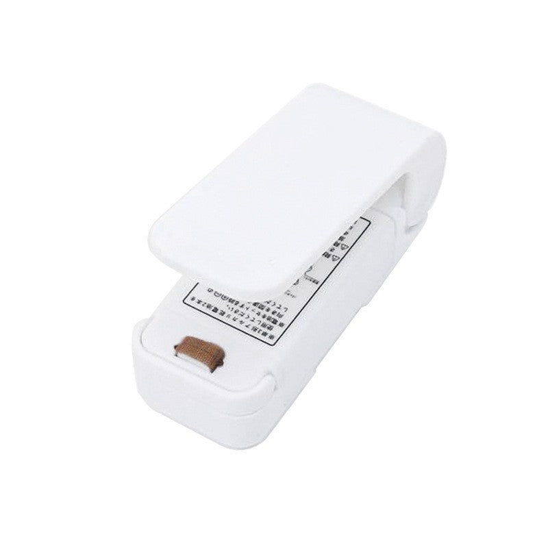 Mini Aparat de Sigilat Pungi cu Baterii, Etansare prin Caldura, Spate Magnetic, Portabil, 9.7x3 cm, Alb