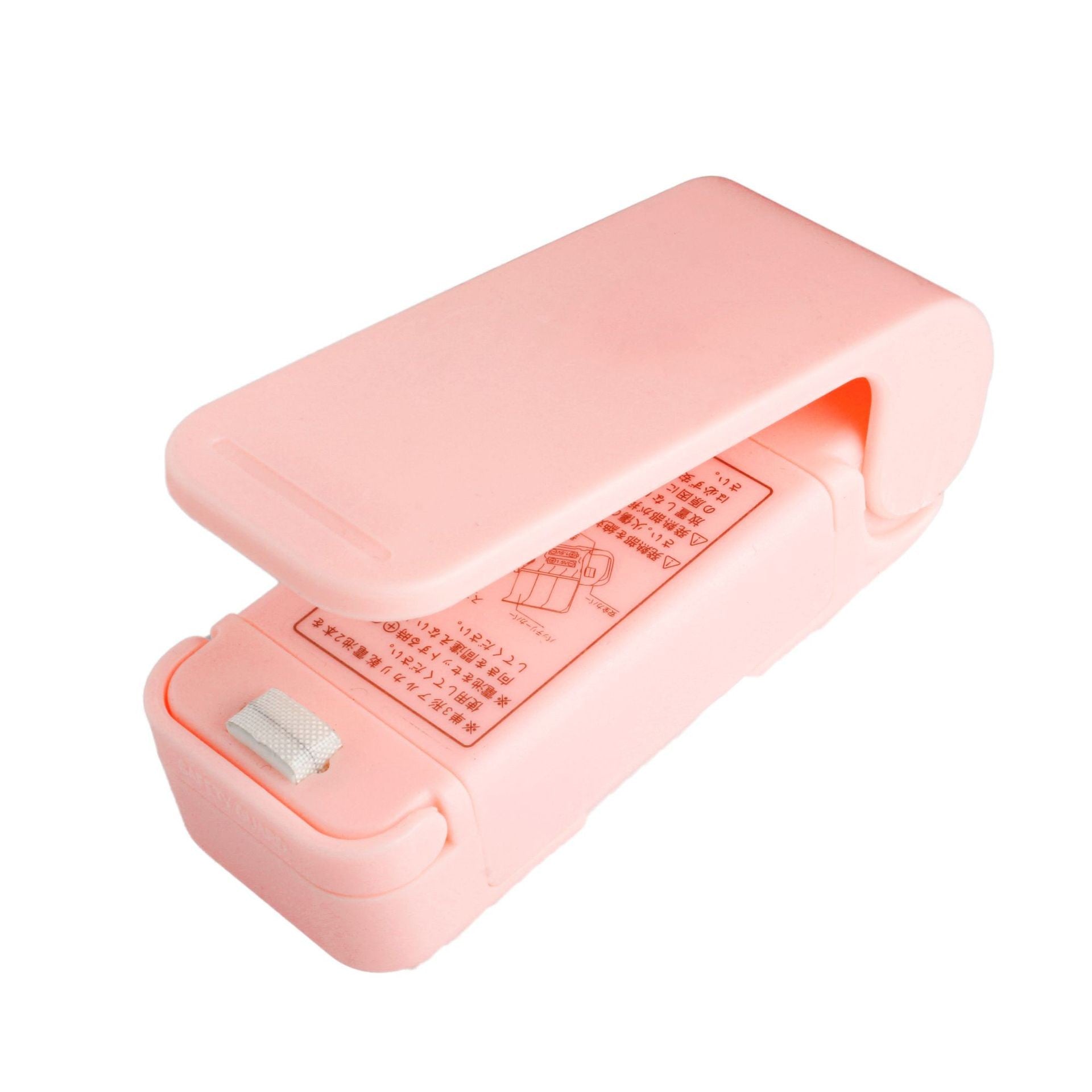 Mini Aparat de Sigilat Pungi cu Baterii, Etansare prin Caldura, Spate Magnetic, Portabil, 9.7x3 cm, Roz