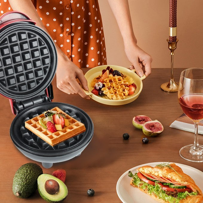 Mini Aparat de Vafe, Multifunctional, Pentru Casa si Calatorii, Compact, Usor de Transportat si Depozitat, 18x14.5x9.3 cm, Rosu