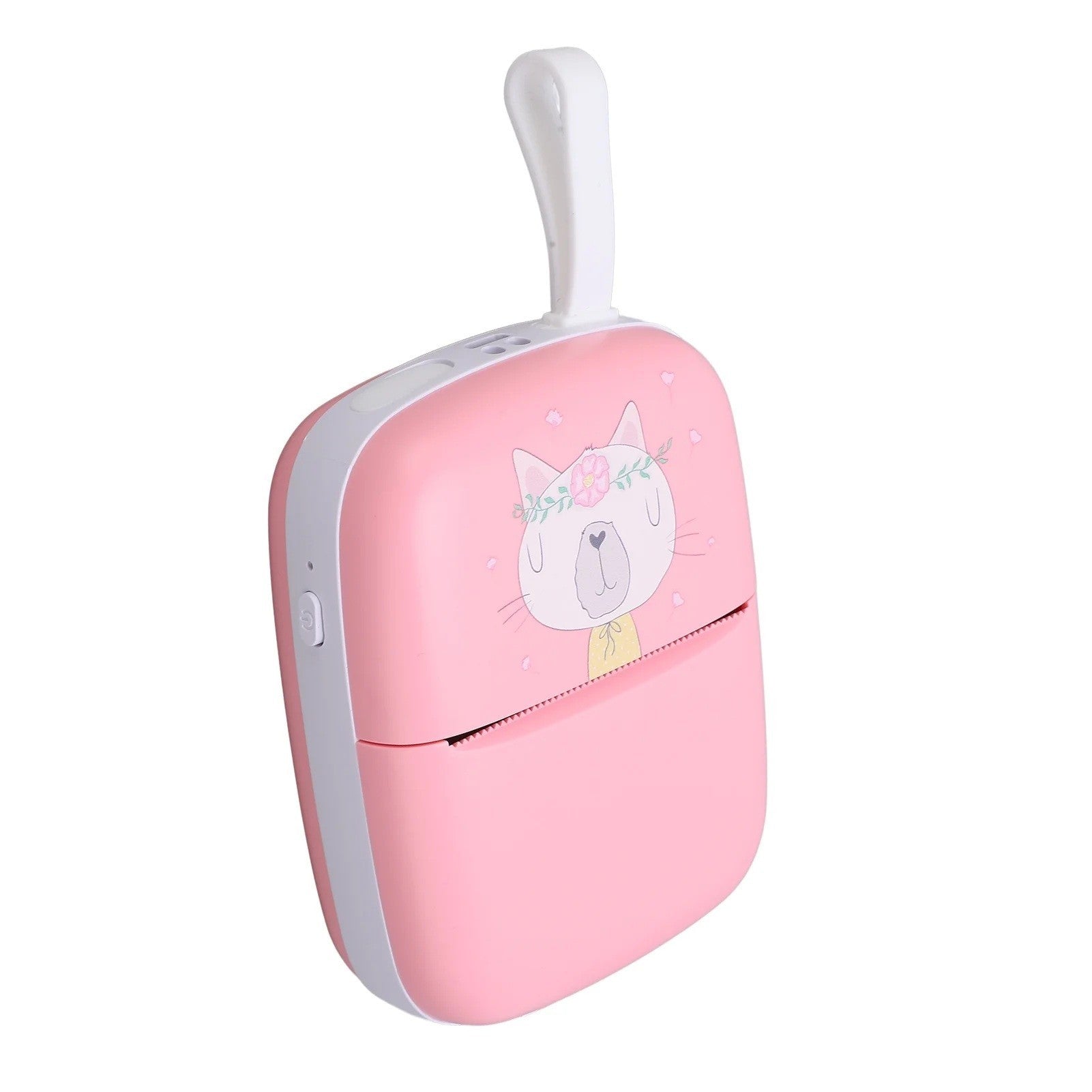 Mini Imprimanta Foto Portabila, Incarcare USB, Bluetooth, Model Pisica, Print Alb-Negru, Roz
